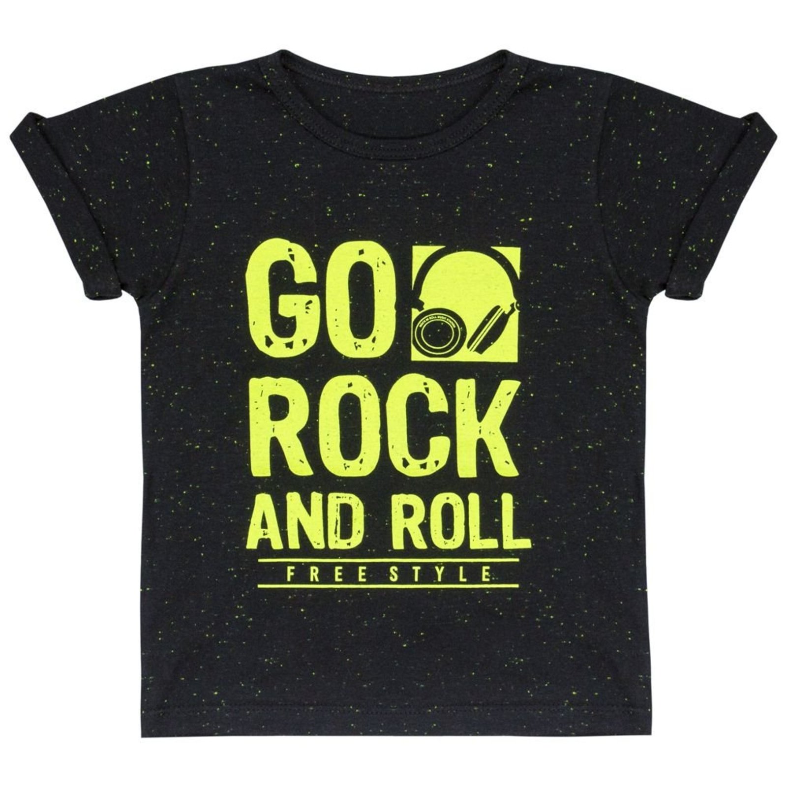 Infantil - Camiseta Look Jeans Malha Preta