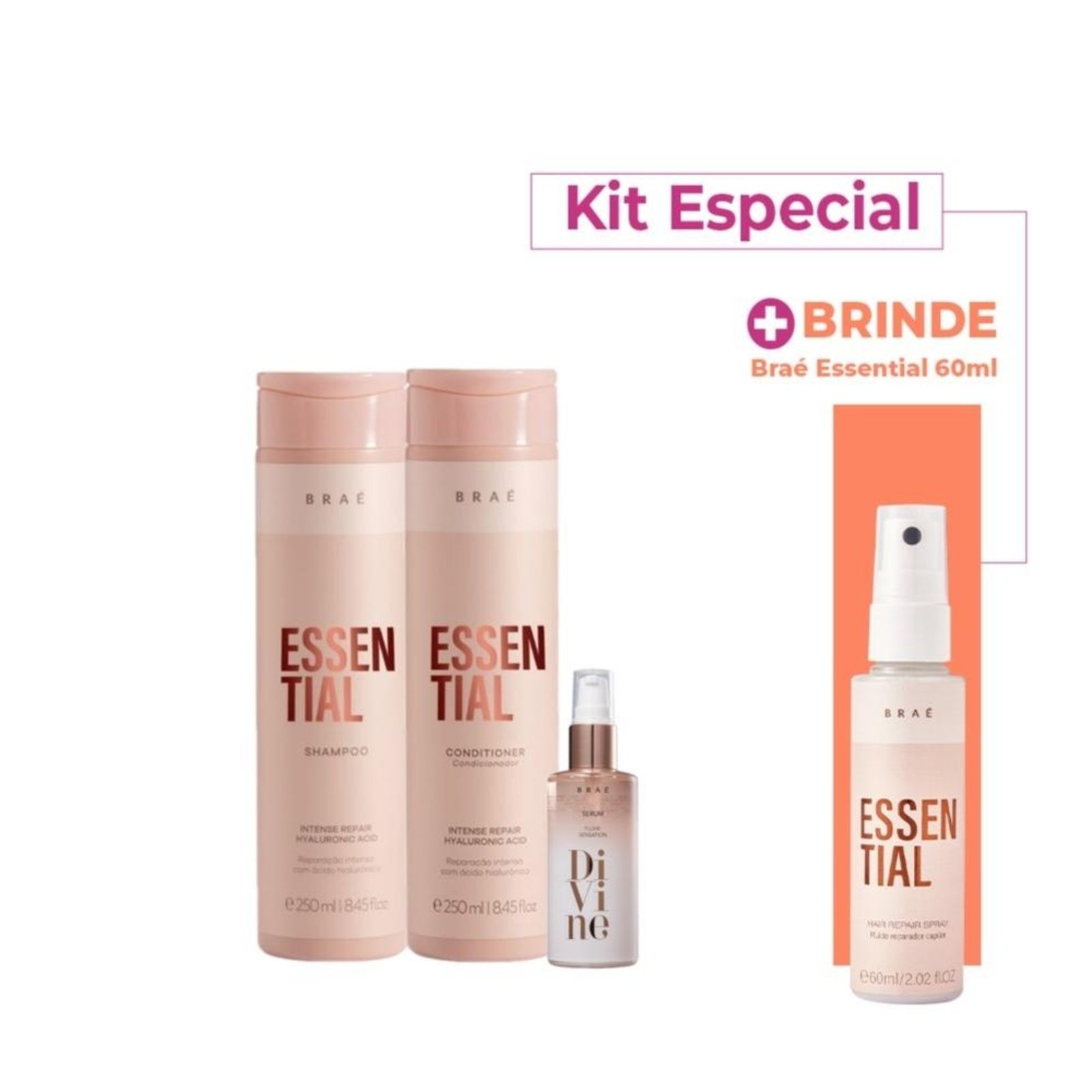 Kit Braé Essential e Óleo Divine Especial (3 produtos)