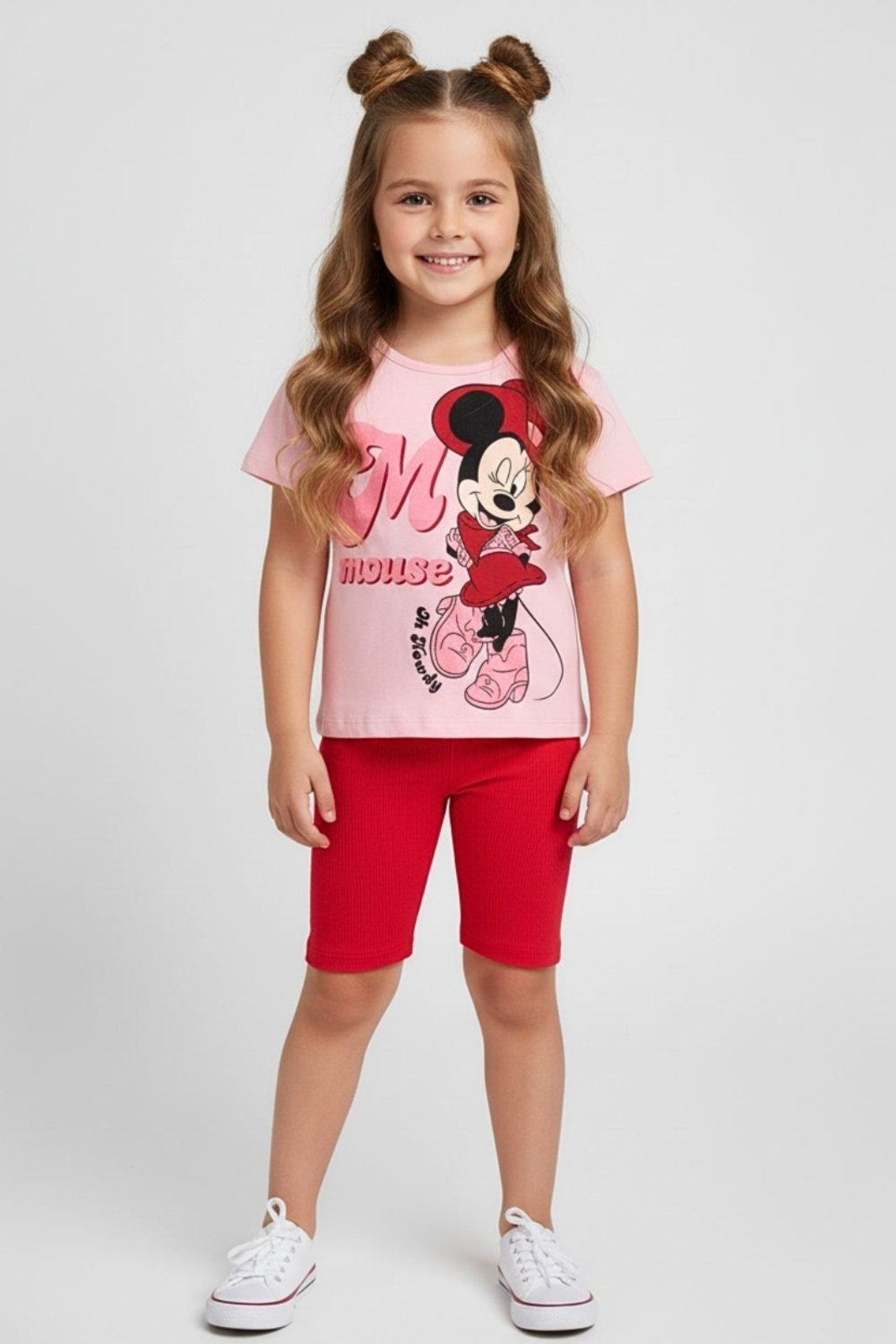 Infantil – Camiseta Bem Vestir Feminino Minnie Rosa Rosa Claro