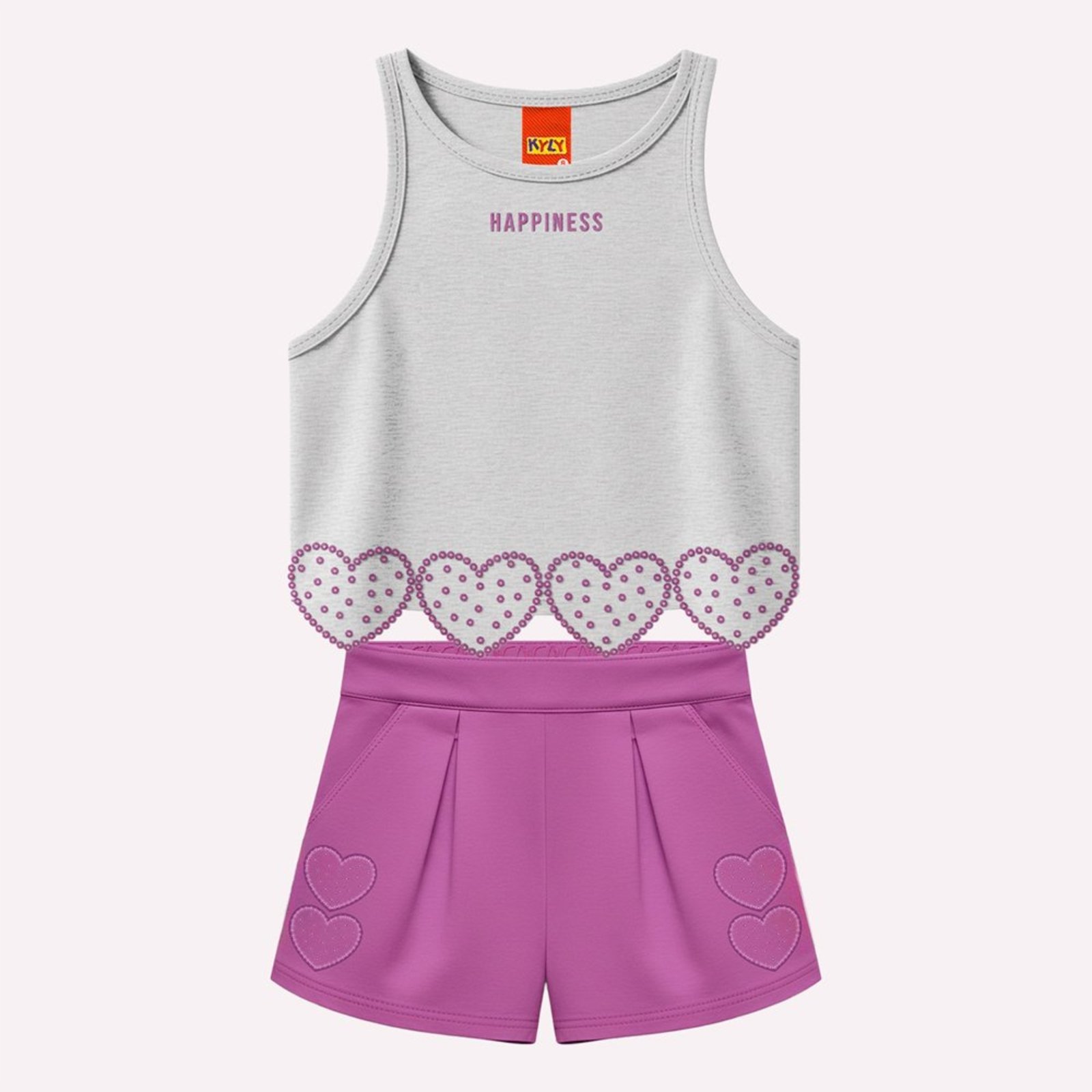 Infantil - Conjunto Menina Corações Kyly