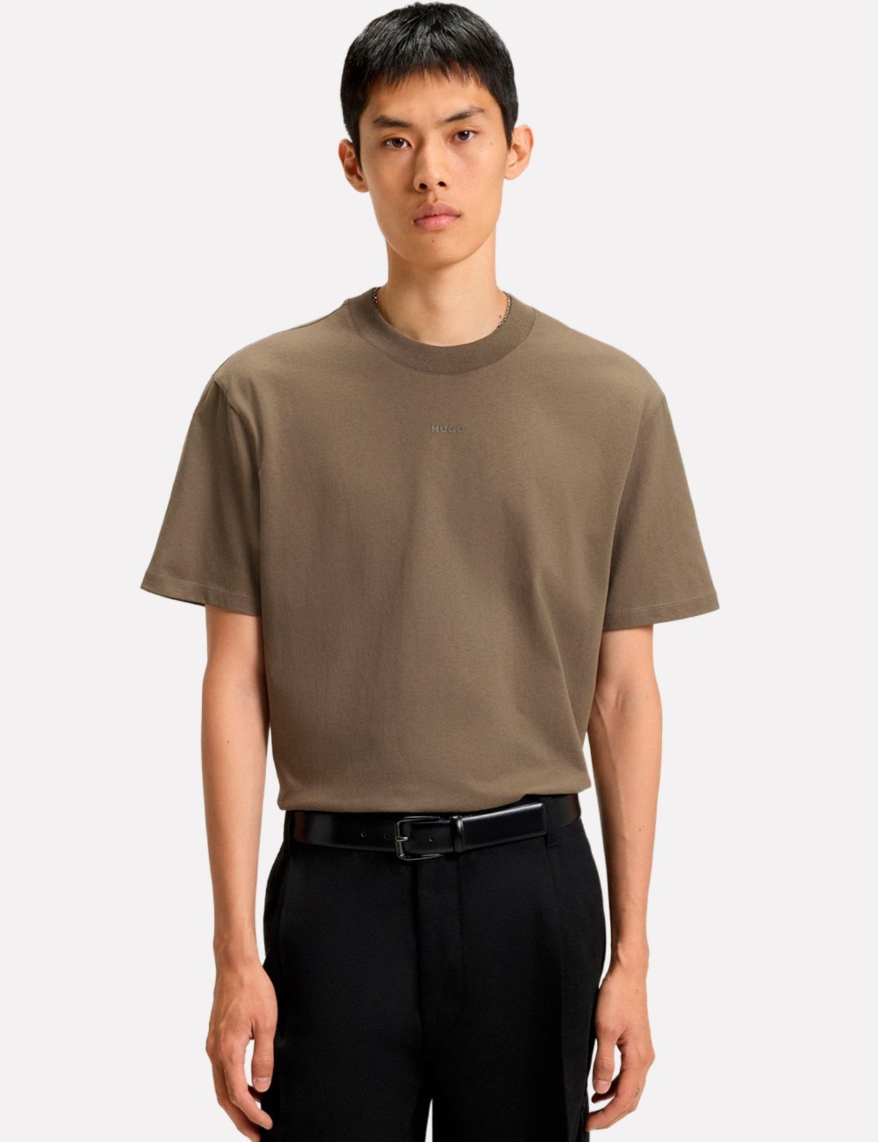 Camiseta Hugo Boss Masculina Dapolino Relaxed Fit Marrom