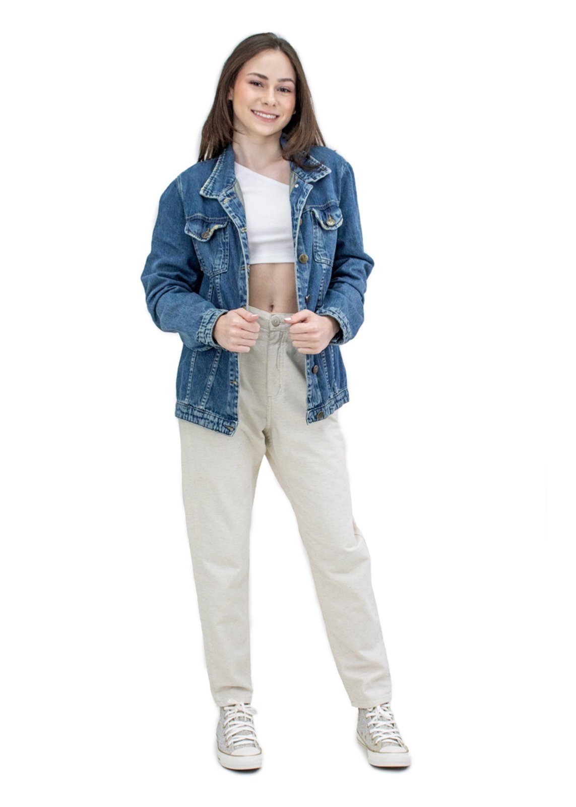 Infantil - Jaqueta Quase Anjo Jeans Unissex Tradicional Alongada