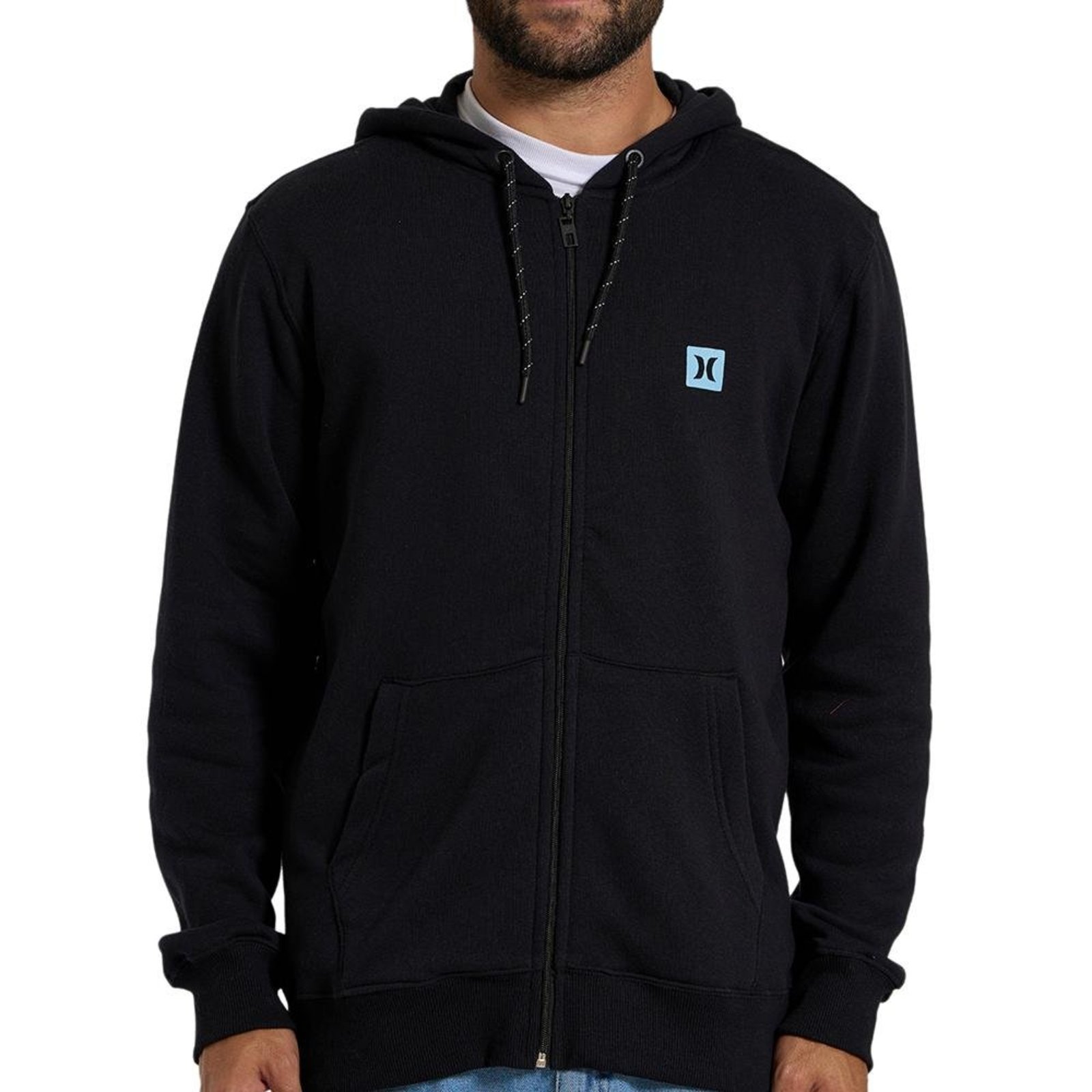 Moletom Hurley Aberto Icon II WT26 Over Masculino Preto