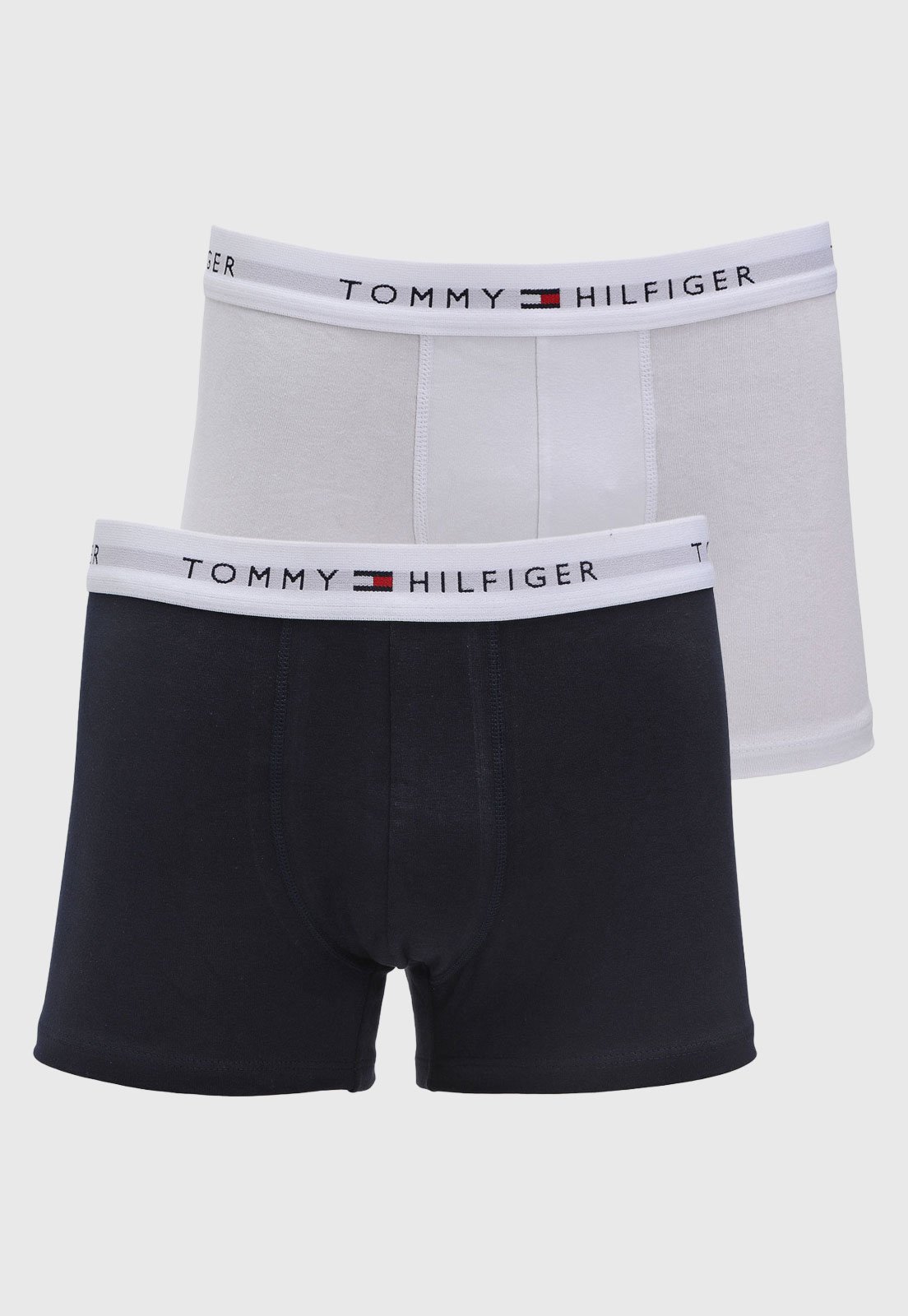 Kit Cueca Boxer Masculina Tommy Hilfiger Cintura Média Azul Marinho