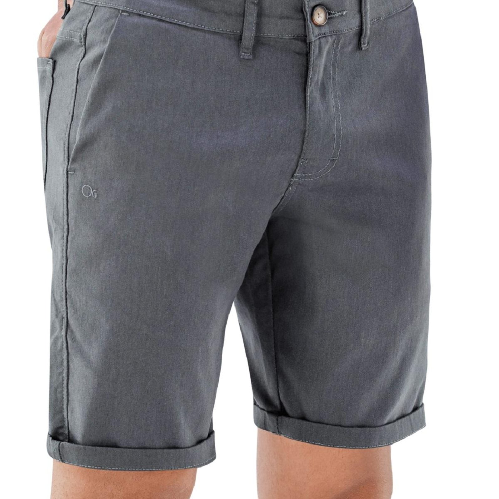 Bermuda Sarja Masculina Ogochi Essencial 003009015 Chumbo