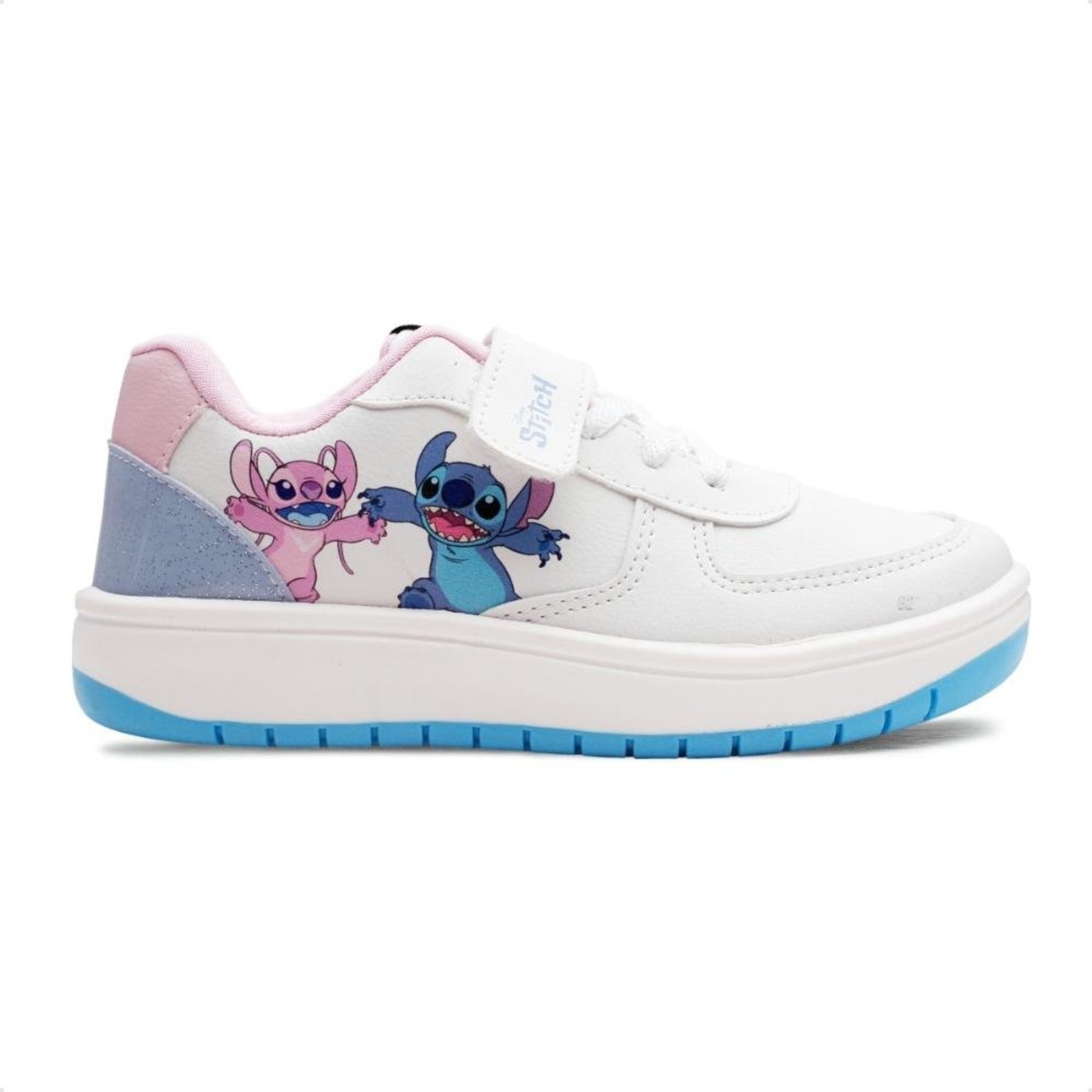 Infantil - Tênis Disney Casual Stitch Juvenil Calce Fácil Branco