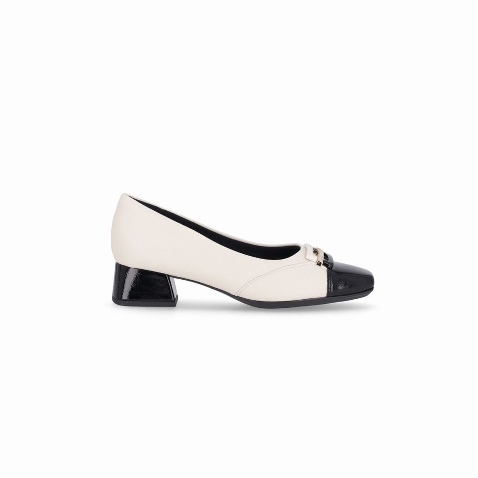Vista 2 Scarpin Tati Salto Médio Off White Piccadilly branco white Piccadilly branco white