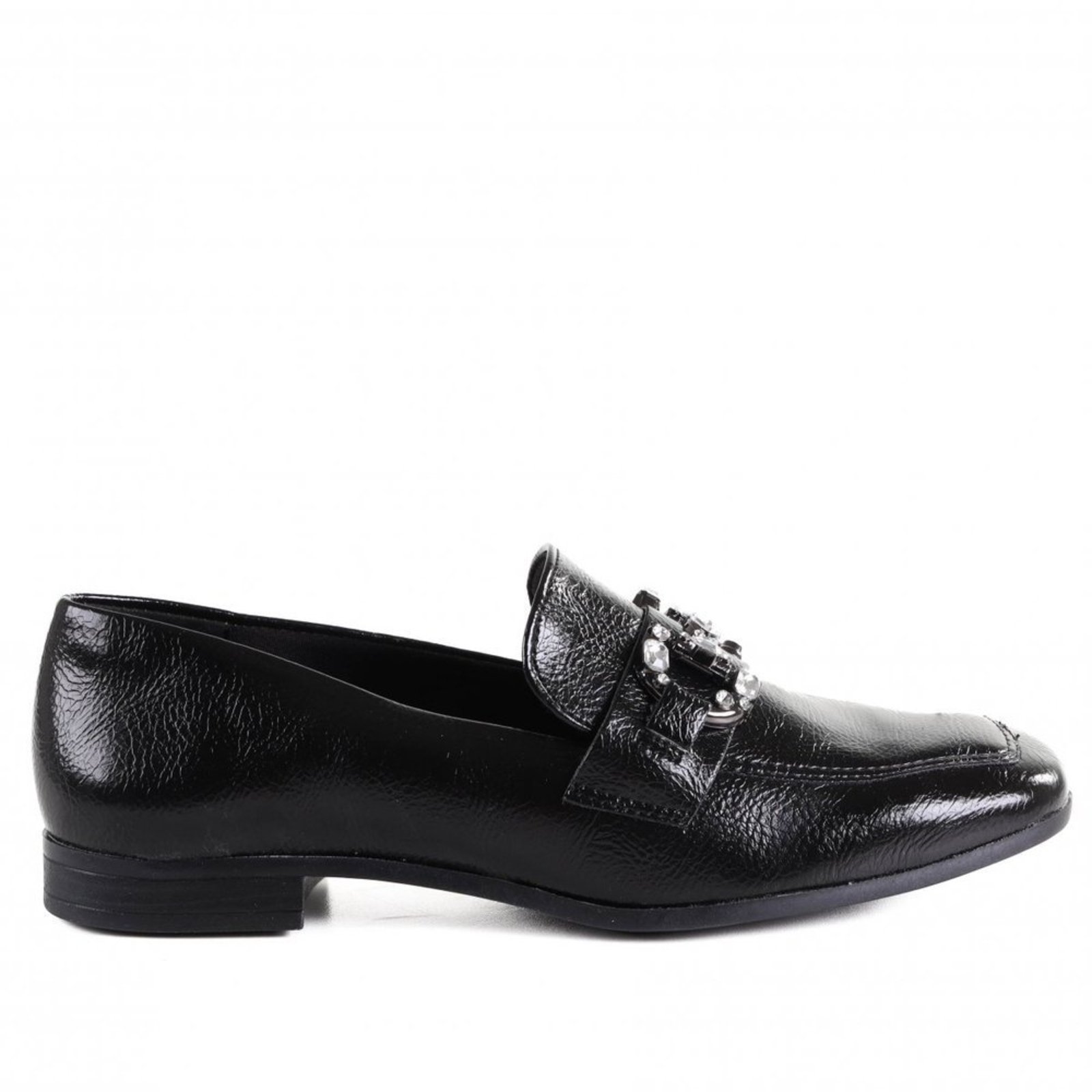 Loafer Feminino Via Marte Em Couro 075-005 Via Marte Preto