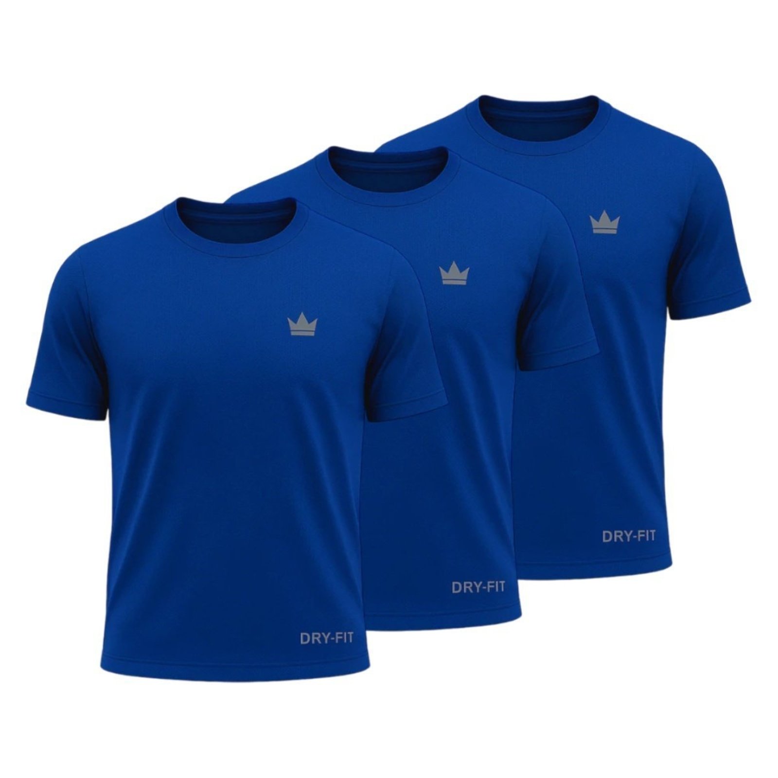 Kit 3 Camiseta QLC Sports Dry Fit Esportiva Azul Royal