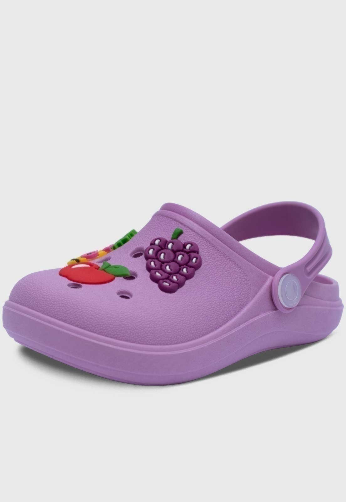 Infantil - Babuche Pópidi Menina Frutinhas Lilás