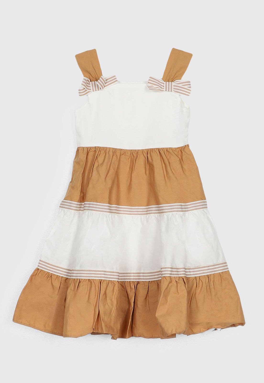 Infantil - Vestido Milon Alças Listradas Branco