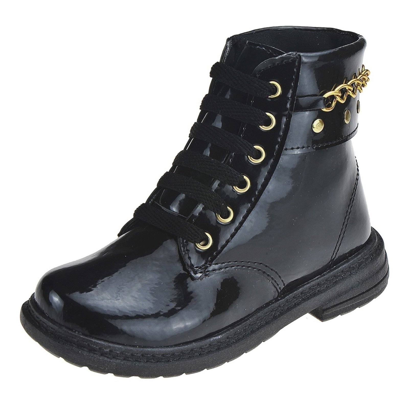 Vista 2 Infantil - Coturno Menina Bota Feminina Botinha Angipé preto