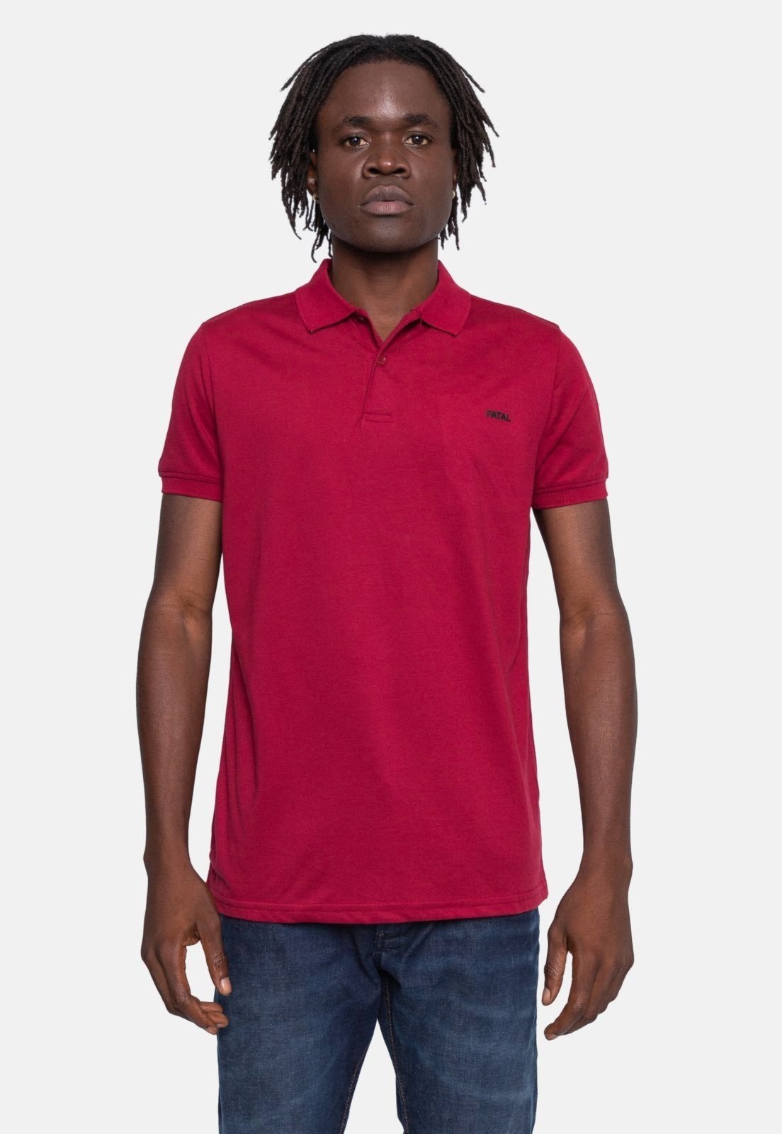 Camisa Polo Fatal Piquet Vinho