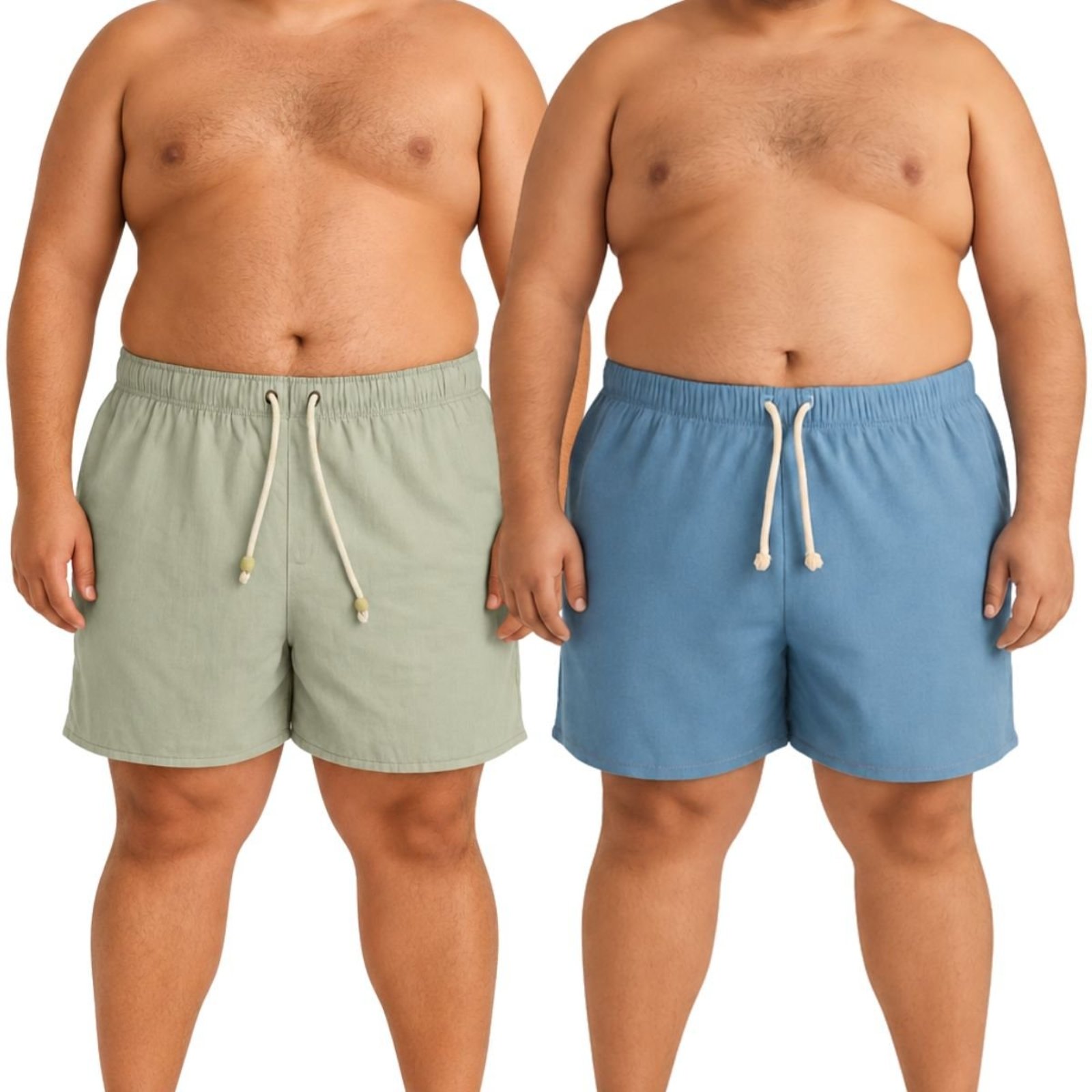 Kit 2 Shorts de Linho Premium Bermuda Masculina Moda Praia Luxo