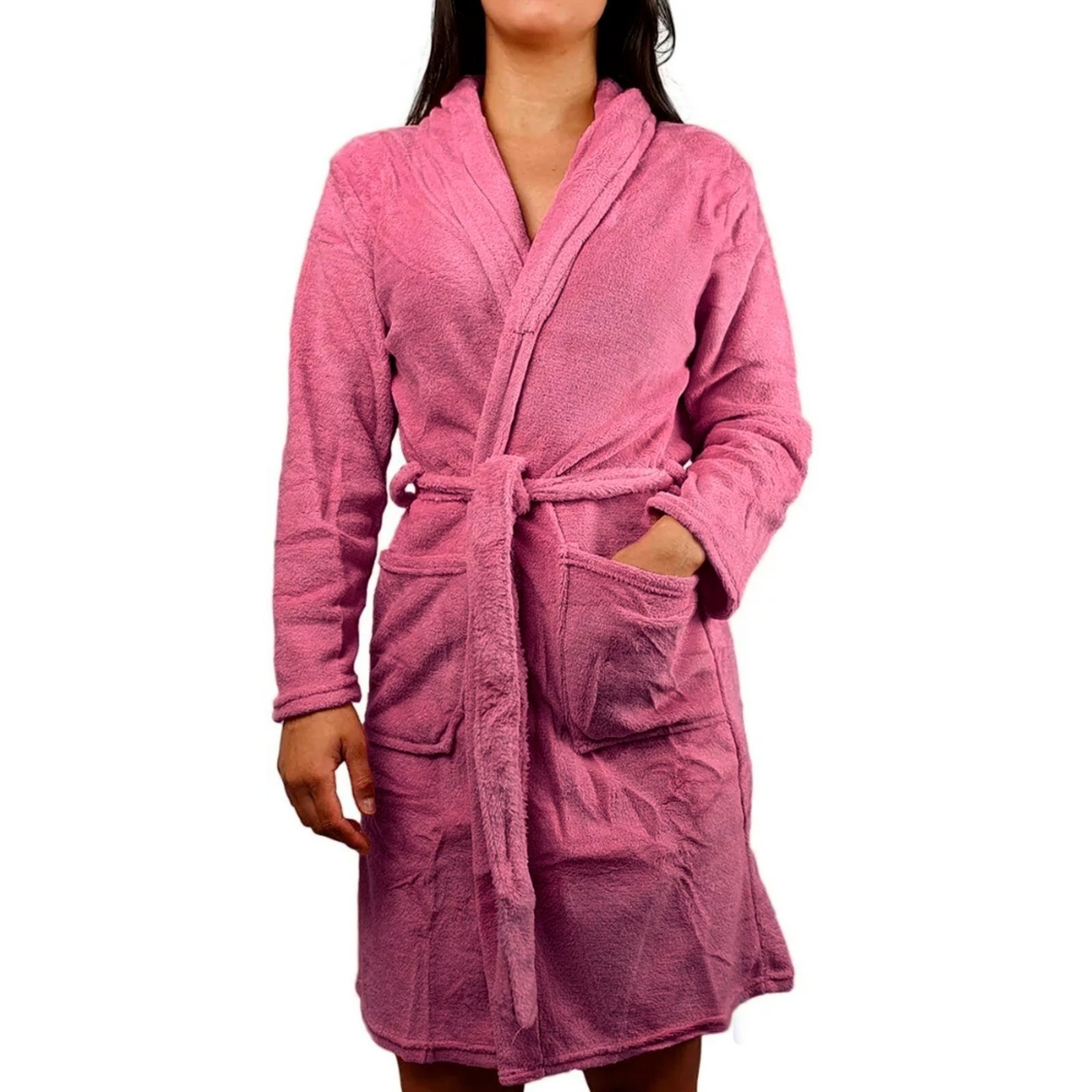 Roupão Felpudo Microfibra Camesa Adulto Unisex Com Bolso
