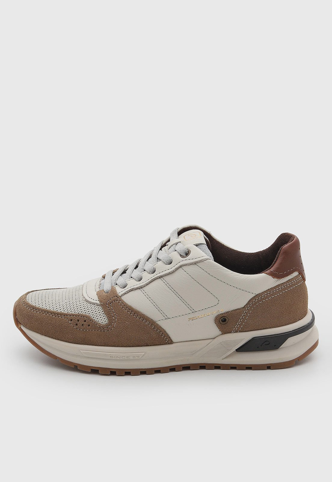 Tênis Masculino Pegada Couro Off-White