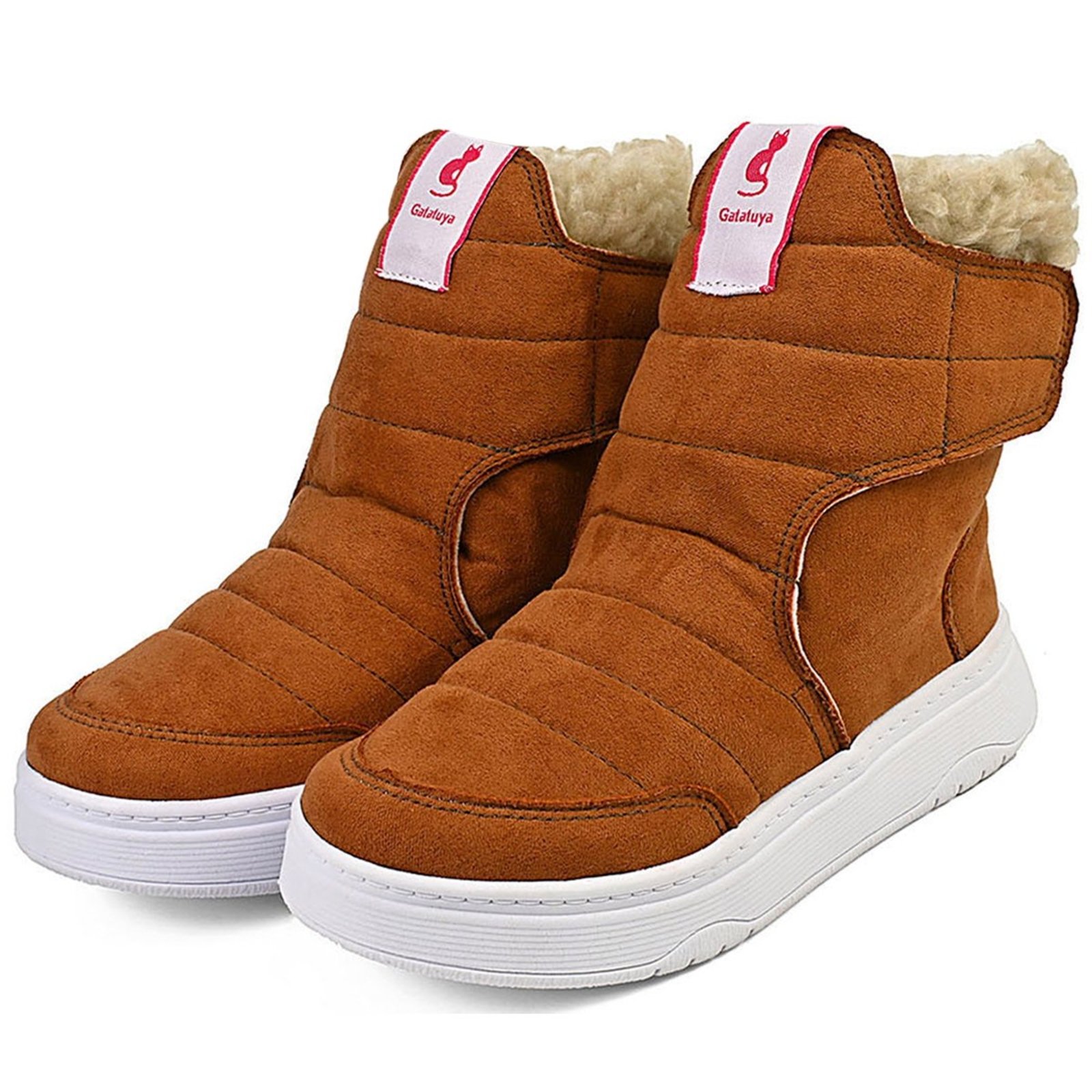 Infantil - Botinha Menina Inverno Conforto Cano Alto Calce Fácil Caramelo