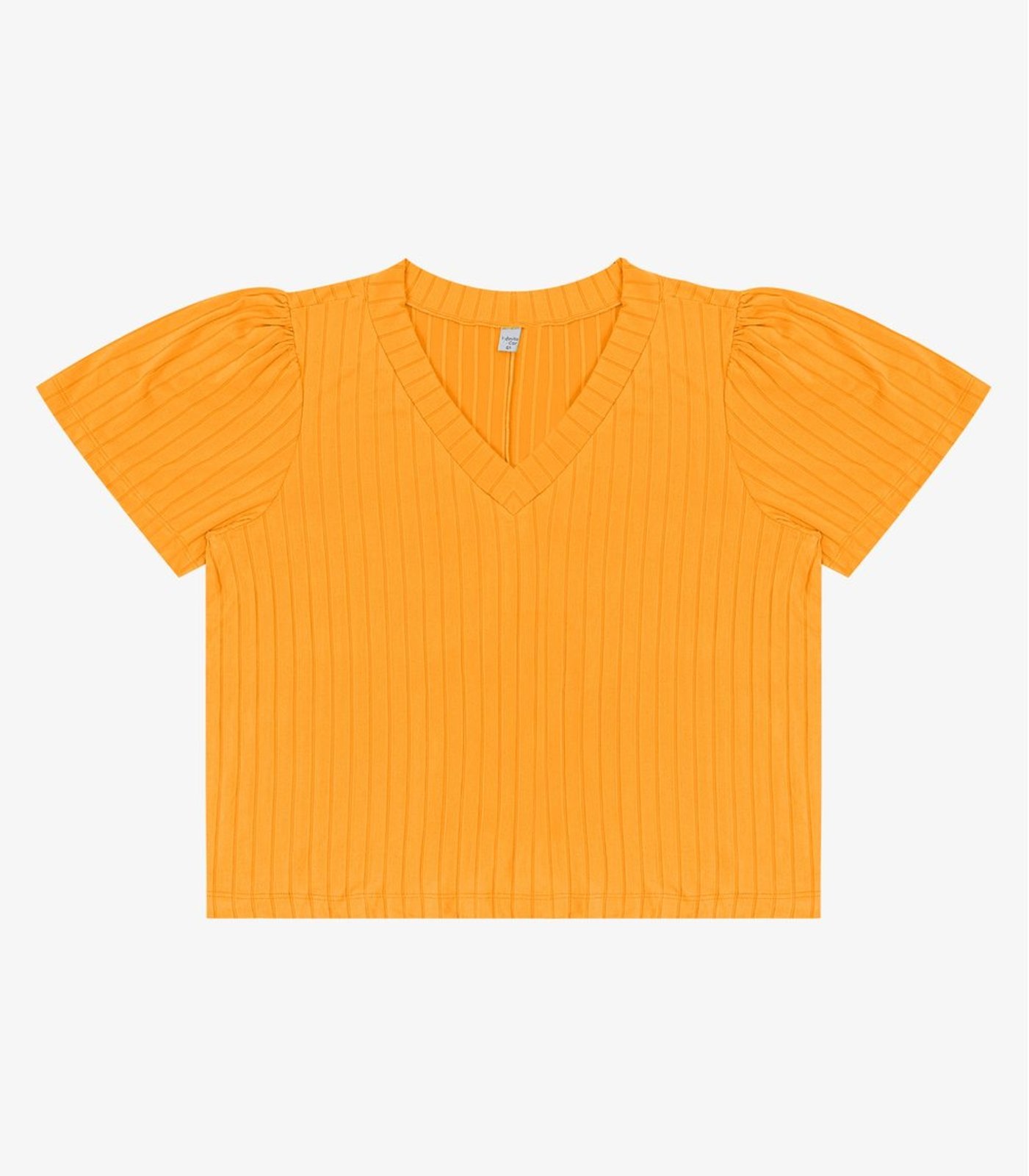Blusa Canelada Plus Infinita Cor Amarelo