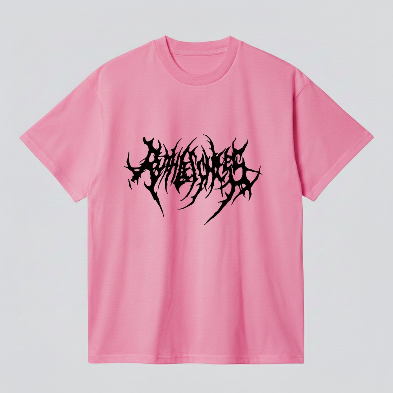 Camiseta Básica Metal Style Dark Street Unissex Rosa
