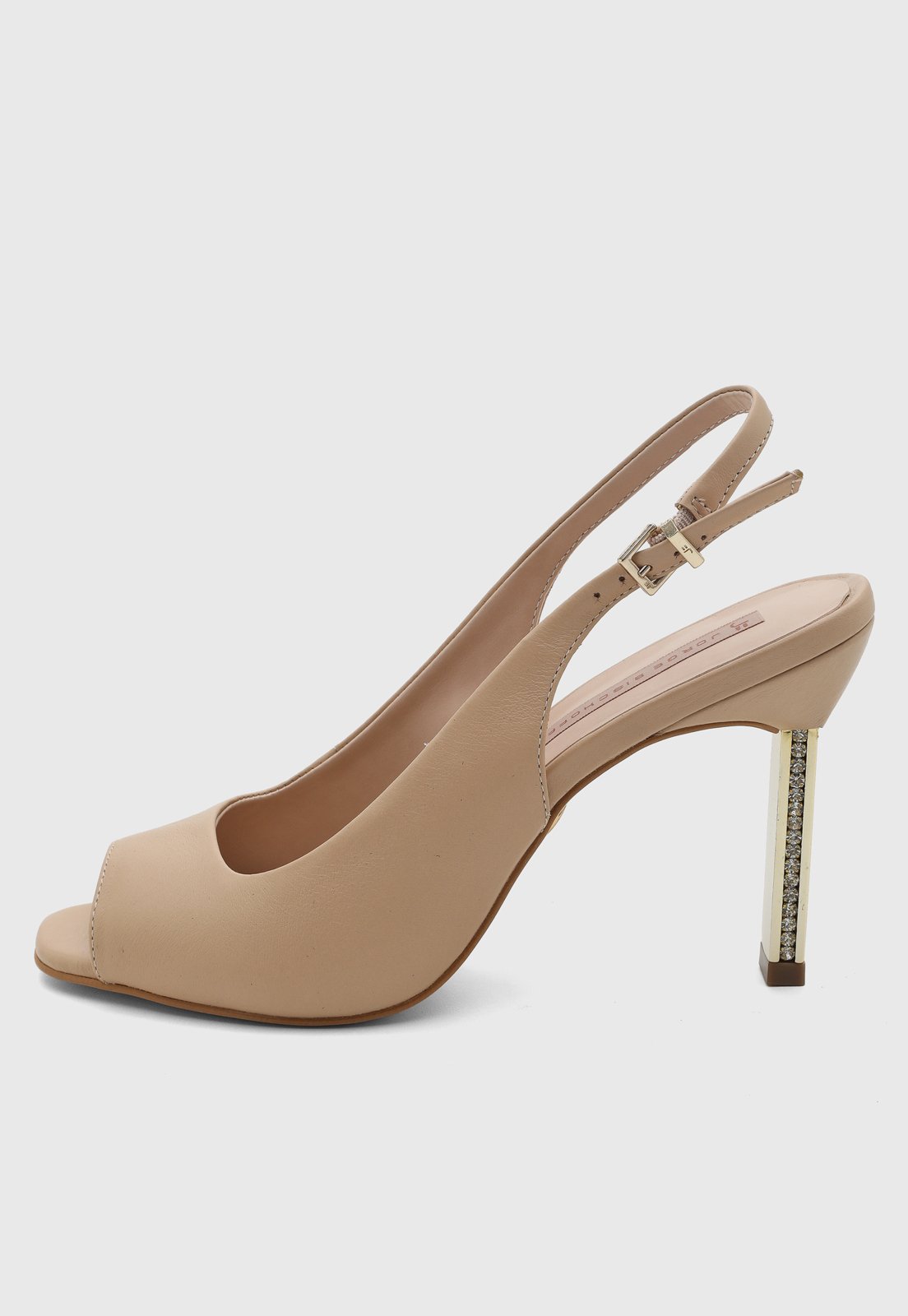 Scarpin Feminino Jorge Bischoff Couro Salto Alto Nude