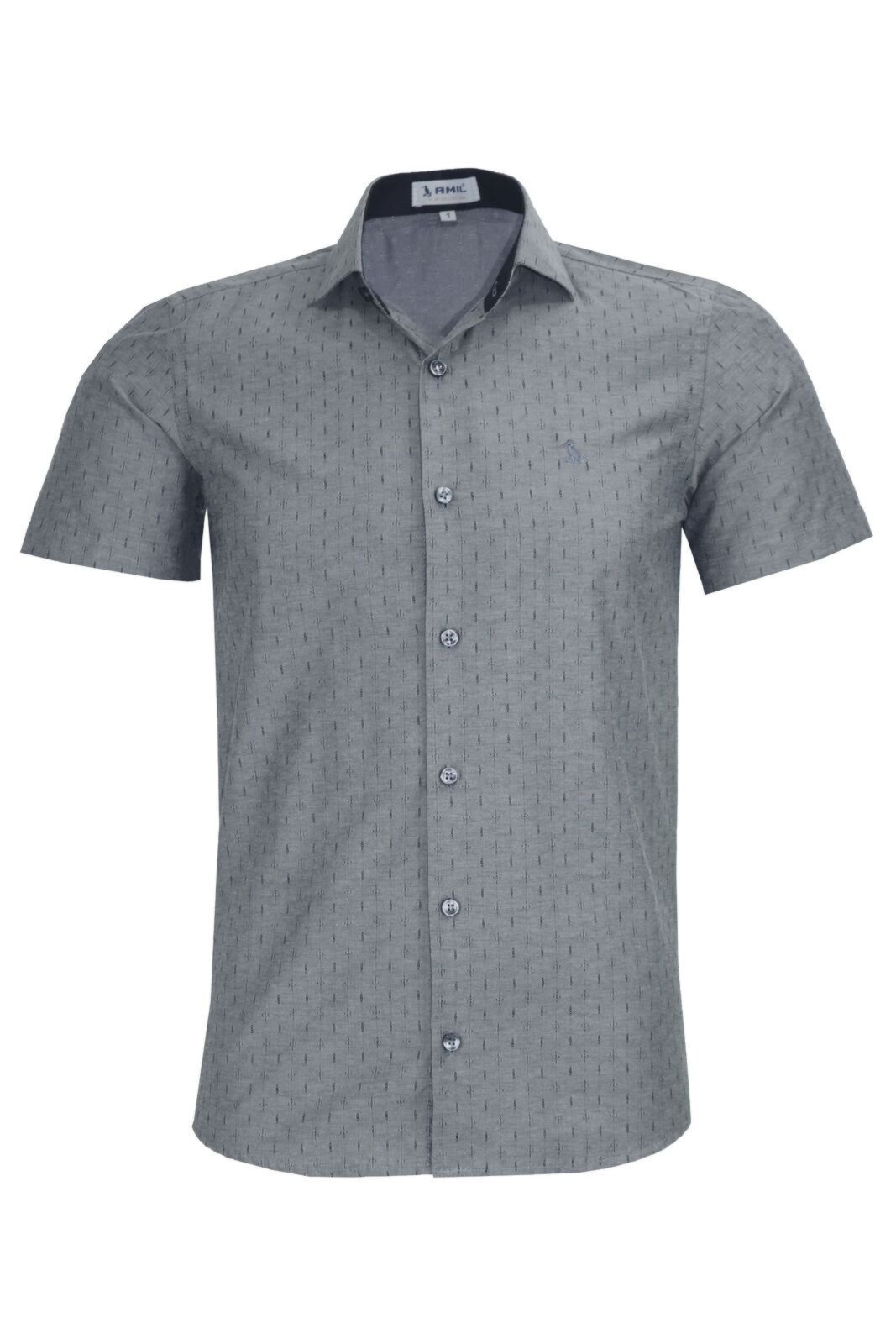 Camisa Manga Curta Slim Masculina Amil Passa Fácil 1849