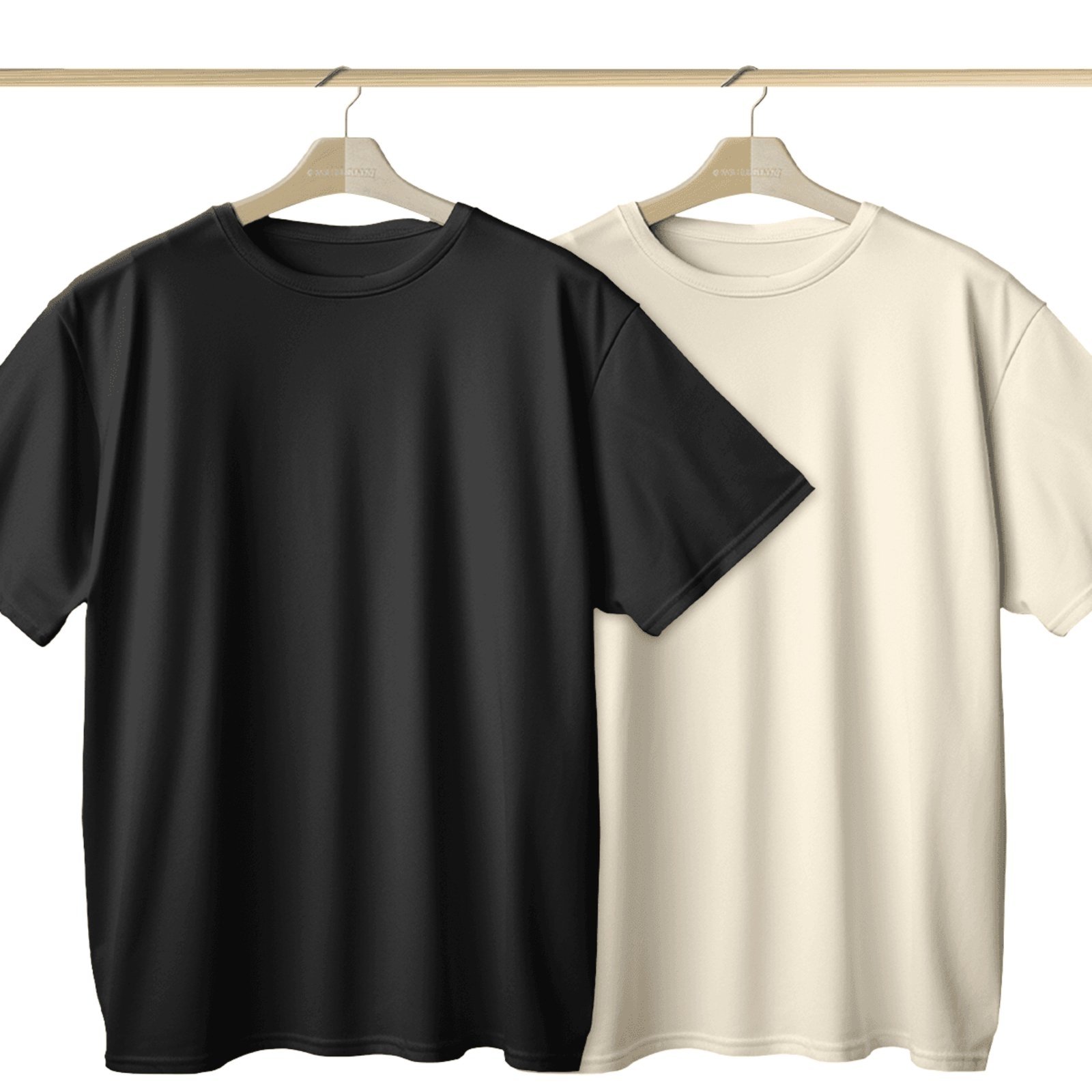 Kit 2 Camisetas Oversized Basica Streetwear Masculina Larga 100% Algodão 30.1 – Preto + Branco