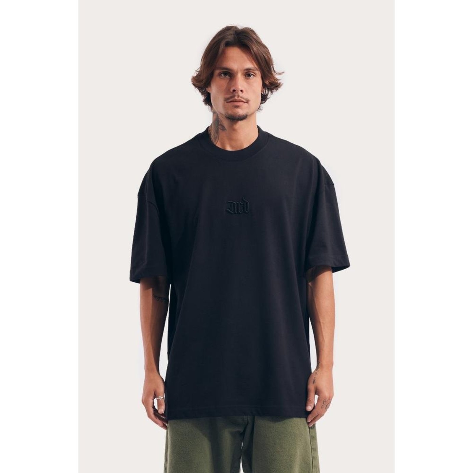T-Shirt Box Fit Caligraffiti Bordado Preto