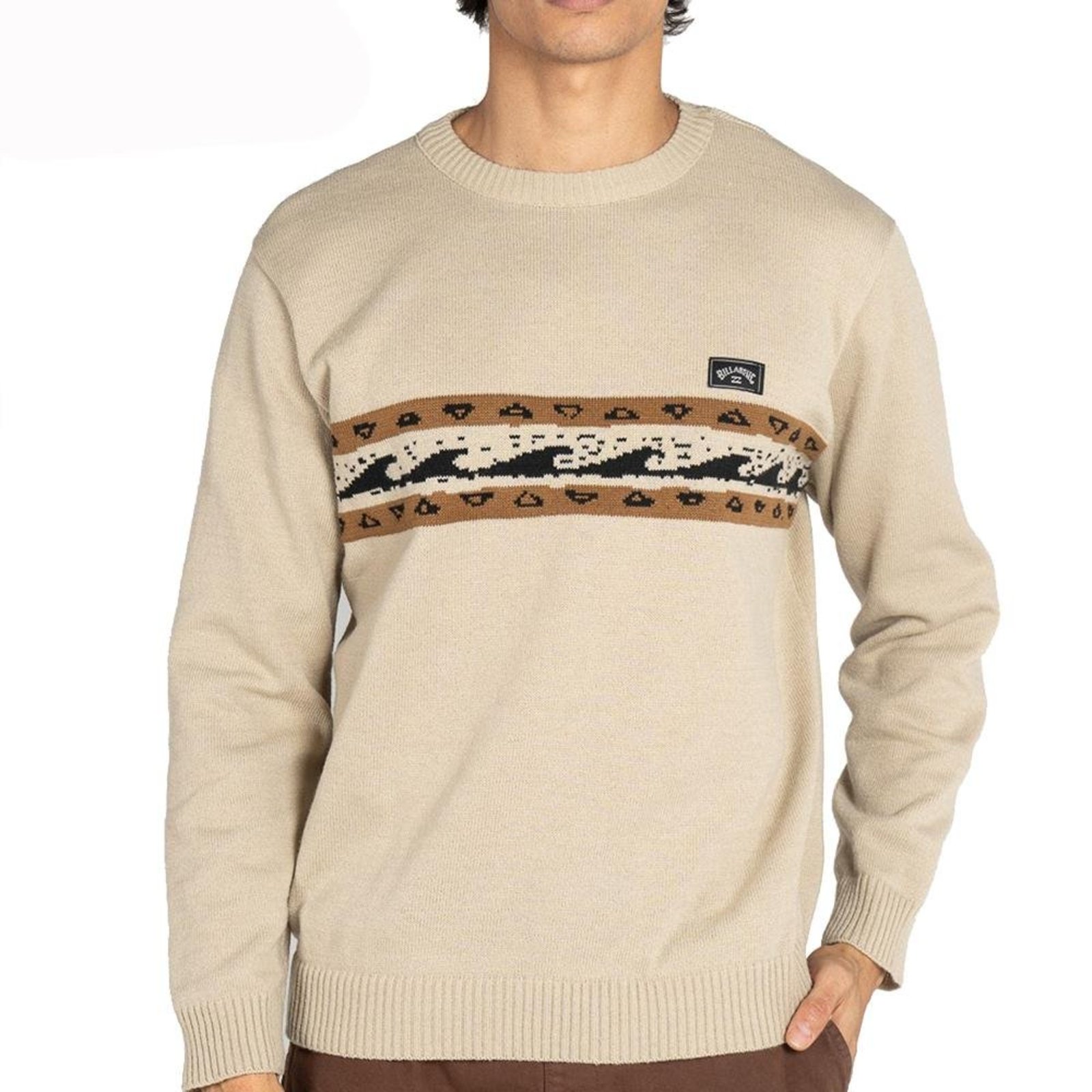 Tricot Billabong Wave Stripe WT25 Masculino Areia