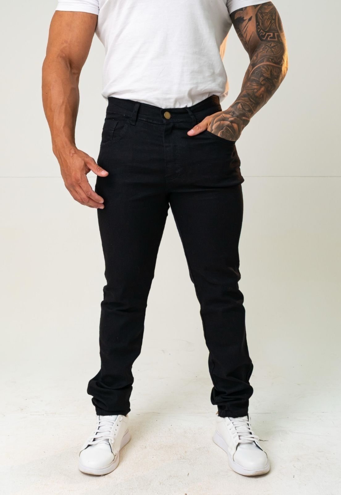 Calça Jeans Masculina Yellow Jeans Confortável e Estilosa Com Detalhes Preta