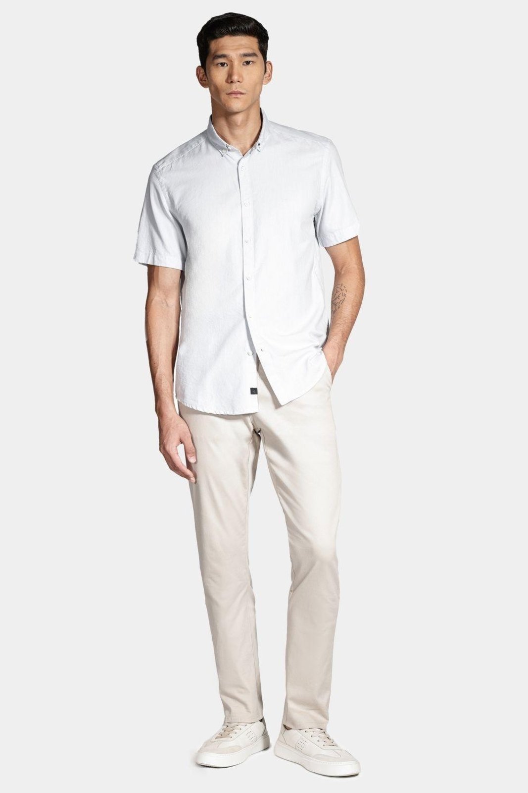 Vista 3 Camisa Aramis Manga Curta Slim Celeste azul azul