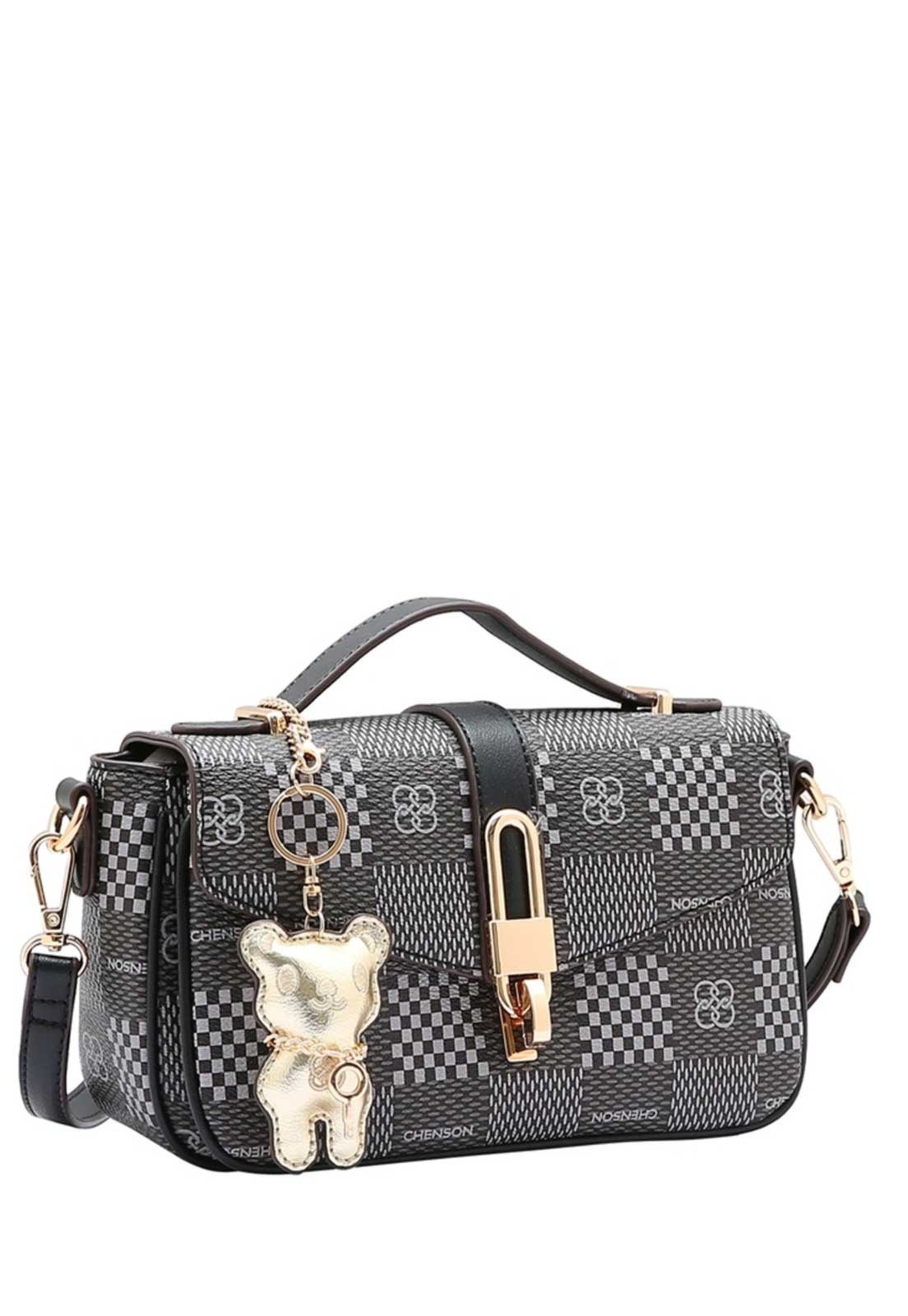 Bolsa Feminina Chenson Original Elemento Gráfico Mão Preto 3485099