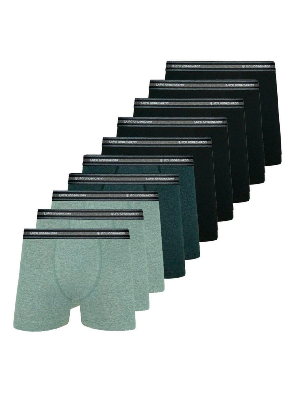 Kit com 10 Cuecas Boxer Lupo 523-088 Preto Kit com 10 Cuecas Boxer Lupo 523-088 Preto