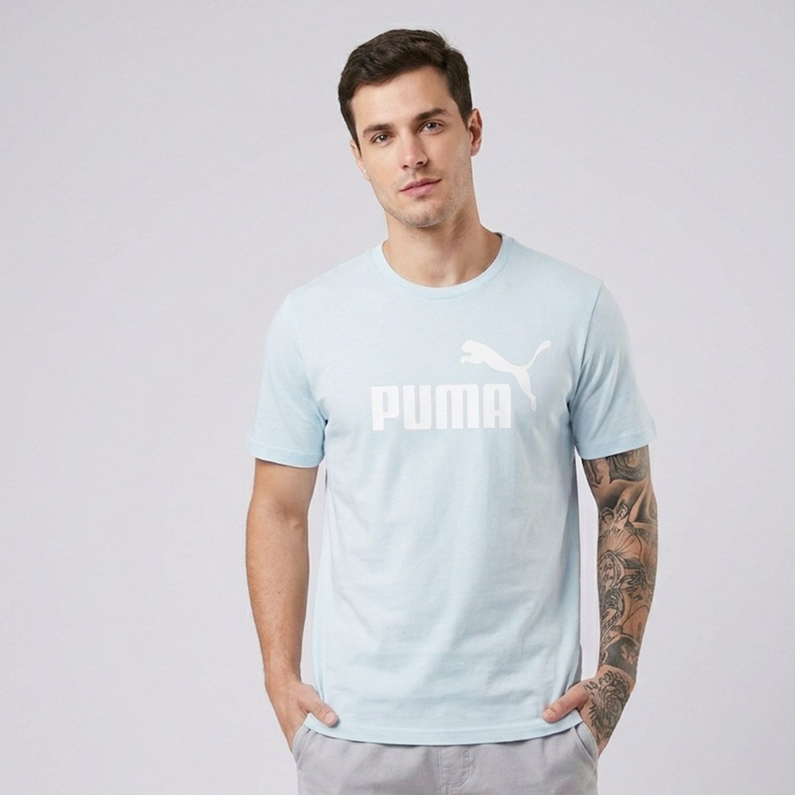 Camiseta Puma Ess No 1 Logo Verde Claro