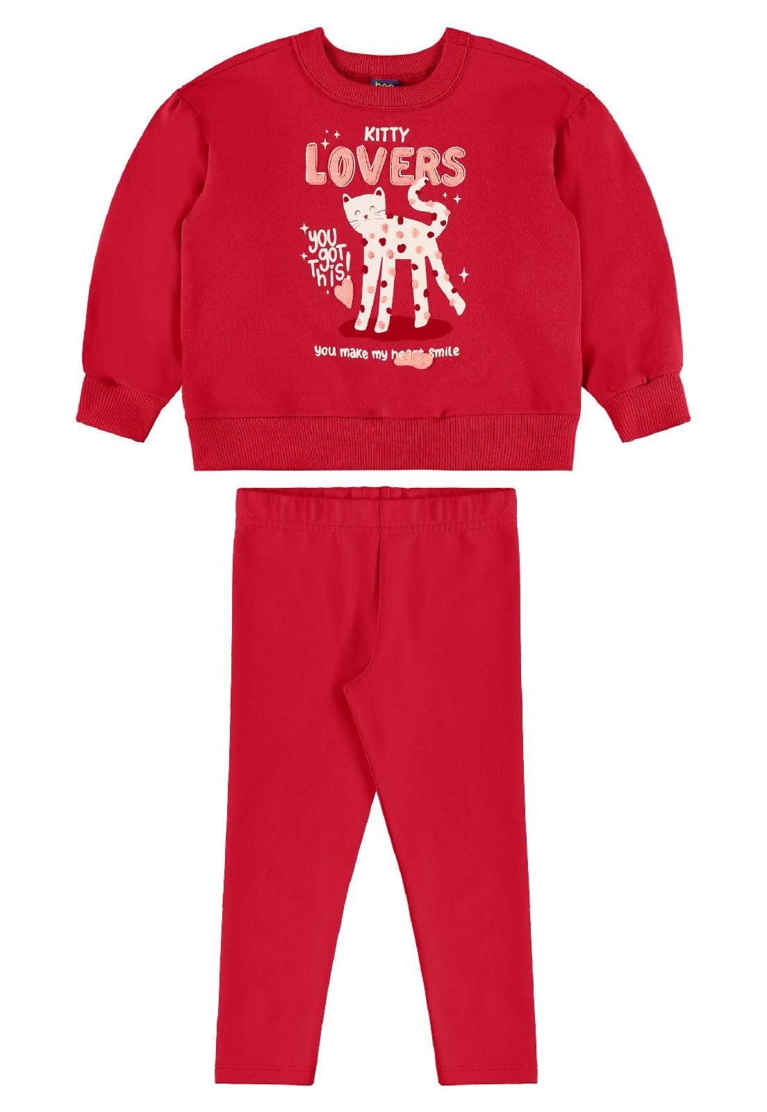 Infantil - Conjunto Blusão Lovers e Calça Bee Loop Preto