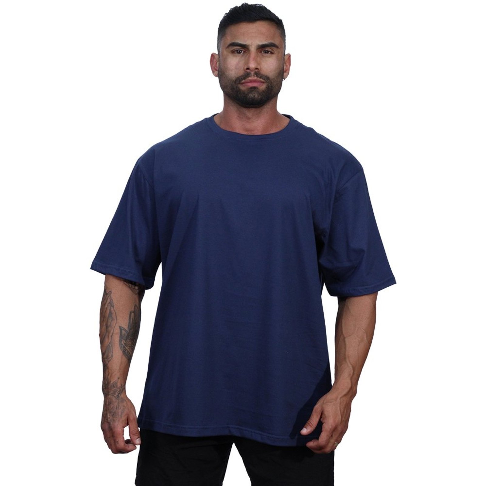 Camiseta Oversized Masculina MXD Conceito Gramatura Maior Azul Marinho