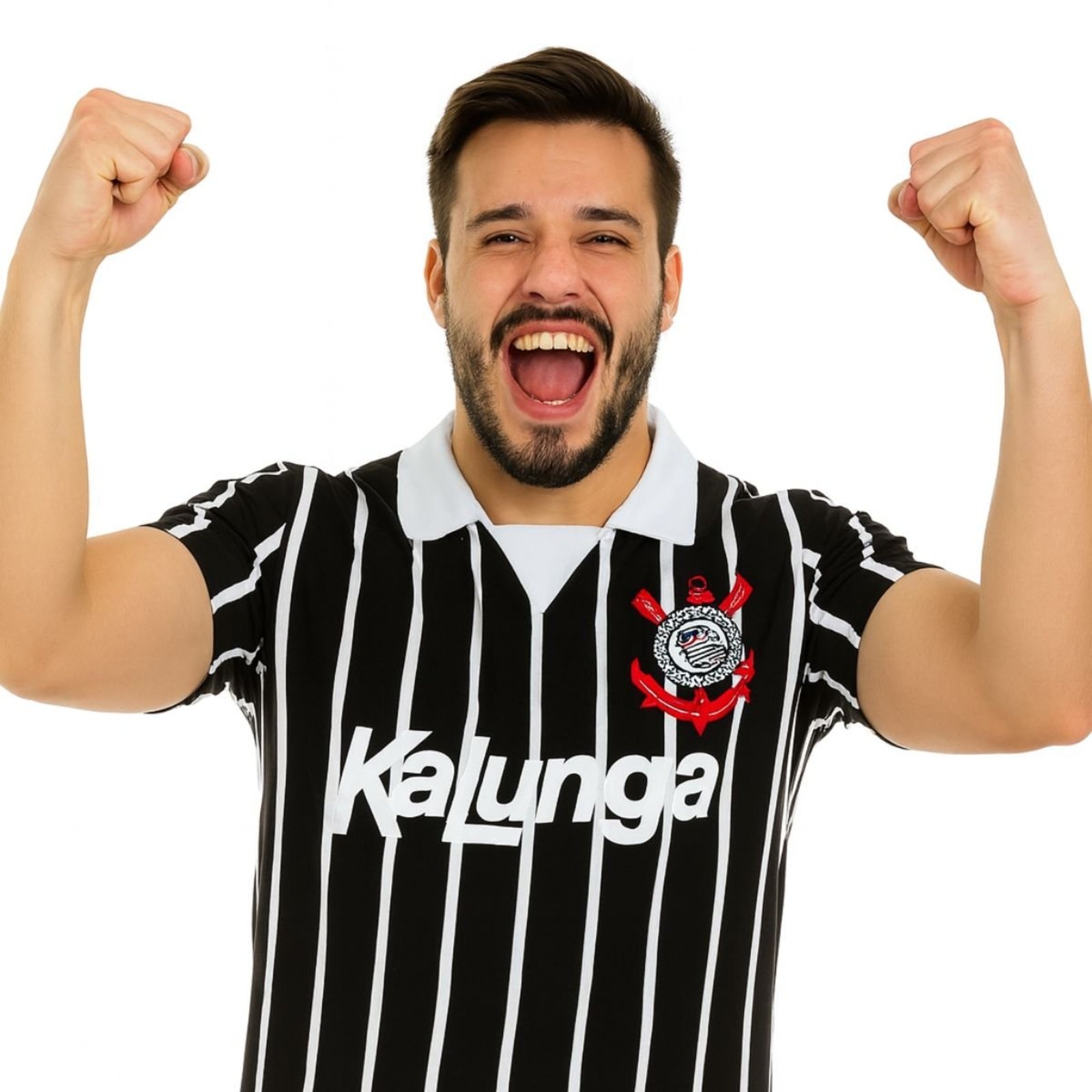 Camisa Corinthians Masculina Oficial Kalunga Retrô Preto