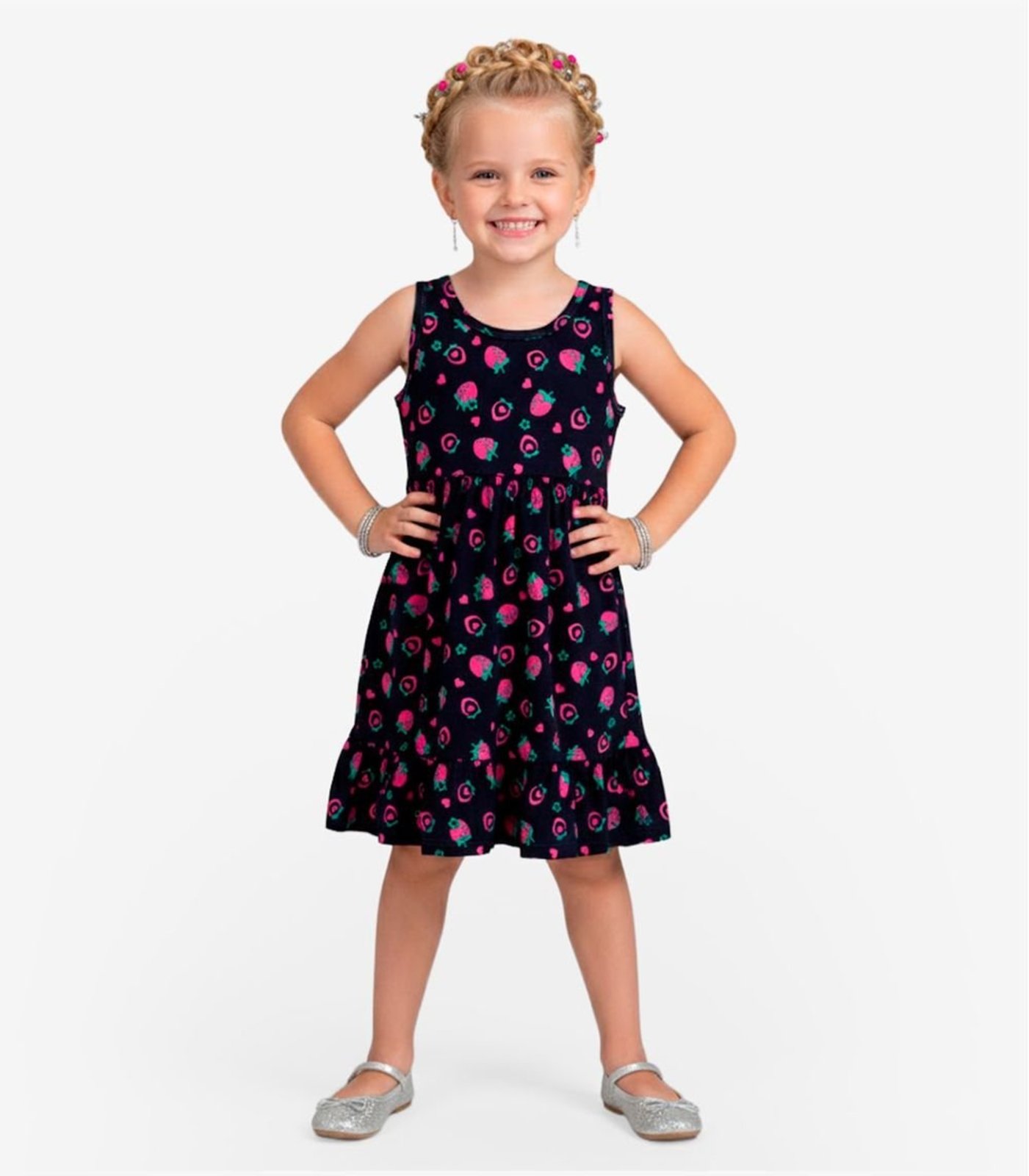 Infantil - Vestido em Meia Malha Penteada Select Azul