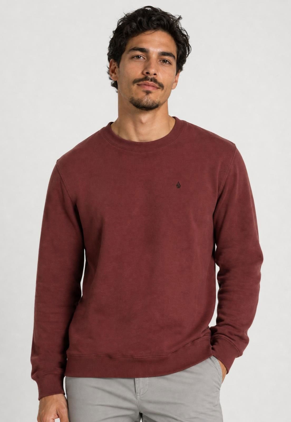 Blusa Masculina Volcom Gola Redonda Vinho