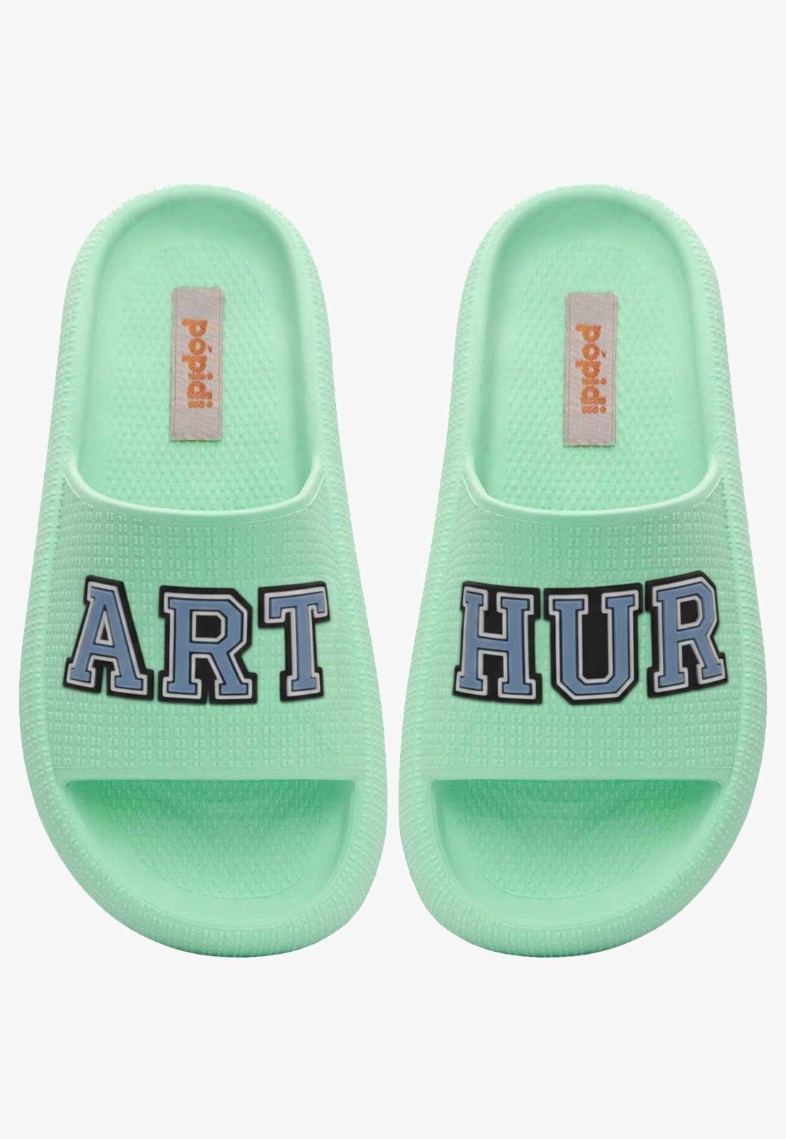 Infantil - Chinelo Pópidi Personalizado ARTHUR Estilo Nuvem Verde