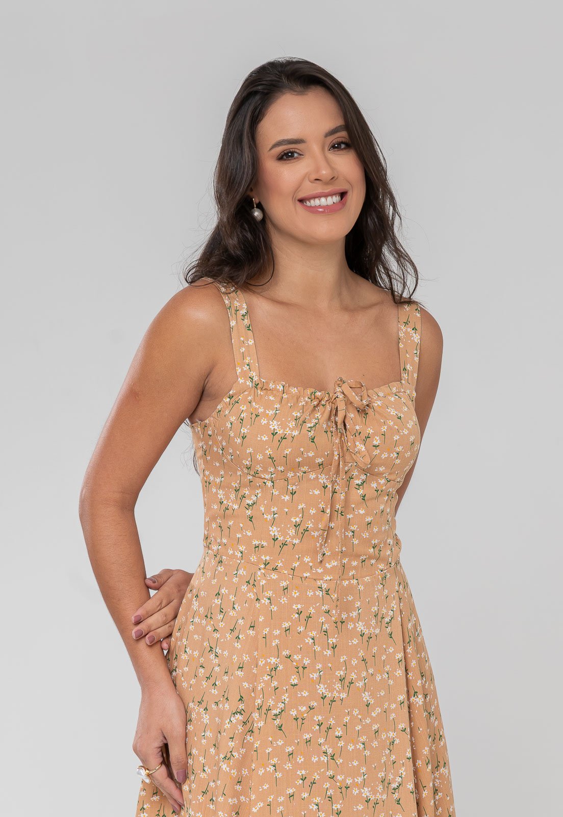 Vista 3 Vestido Aura Carlota Alças Floral preto Aura preto