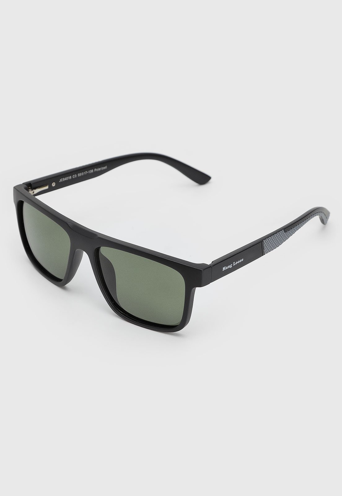 Óculos de Sol Feminino Hang Loose Polarized Armação Acetato Preto Lente Verde