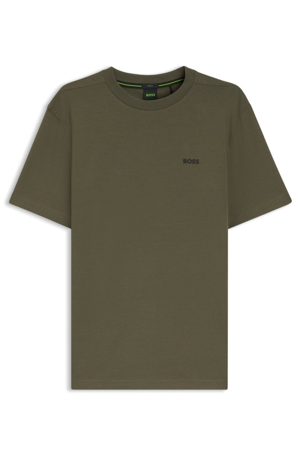 Camiseta Em Algodão Elástico Com Detalhe De Logo