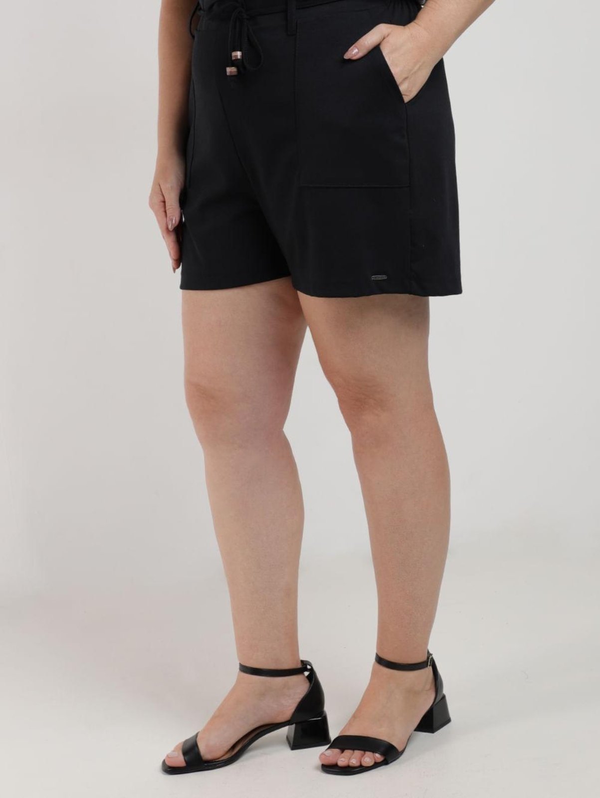 Vista 2 Bermuda Ponto Roma Plus Size Feminina Bright Girl'S preto Bright Girl'S preto