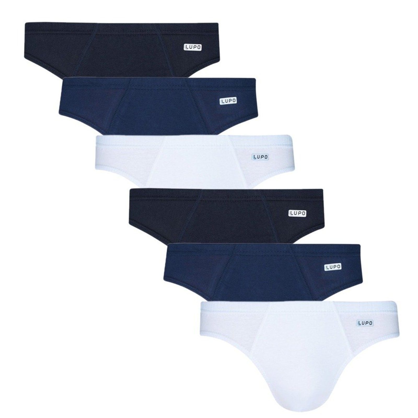 Kit C/6 Cueca Slip Lupo Masculina De Algodão 00515 0903