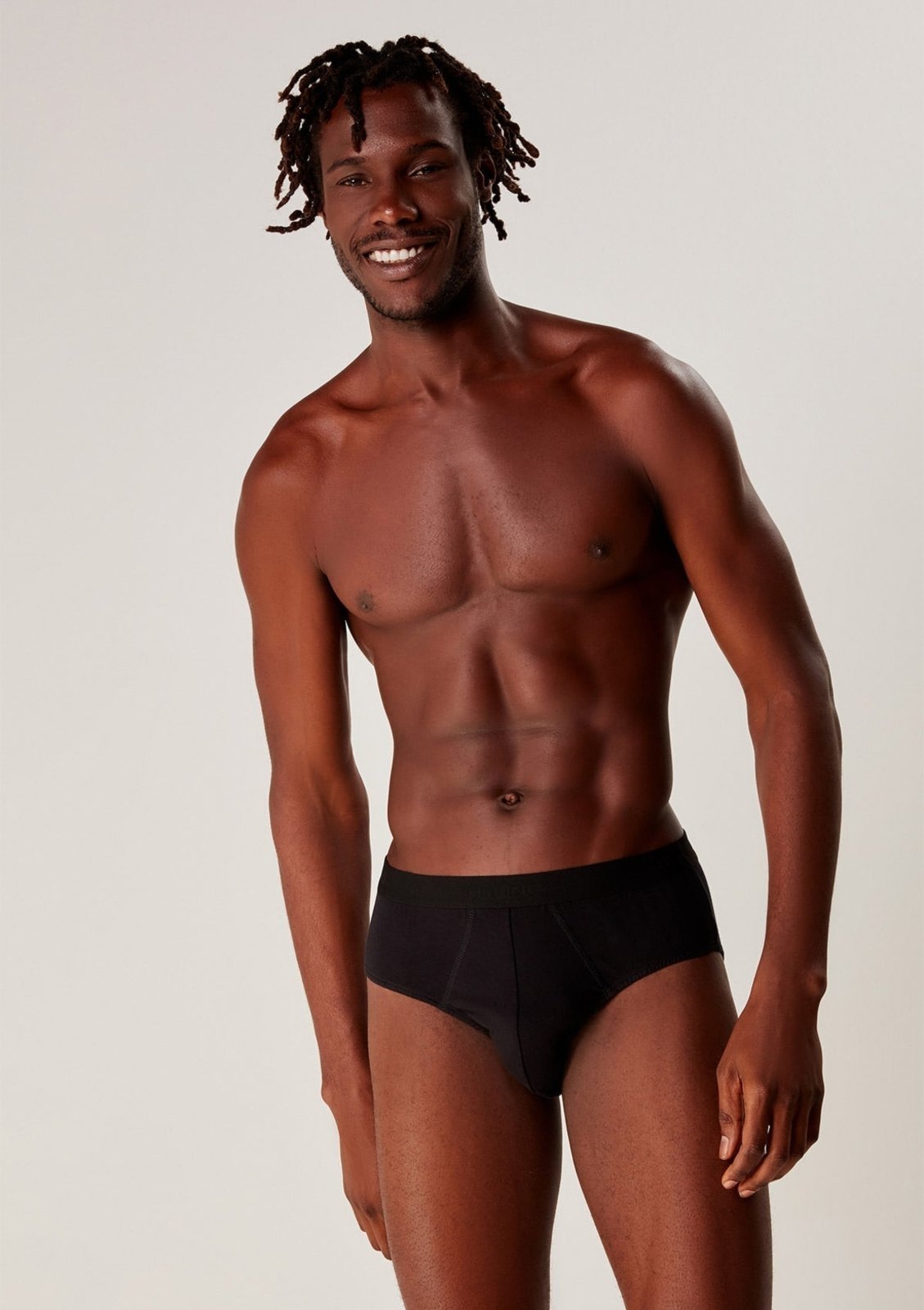 Vista 2 Cueca Hering Slip Em Algodão Com Elástico Personalizado cinza Hering cinza