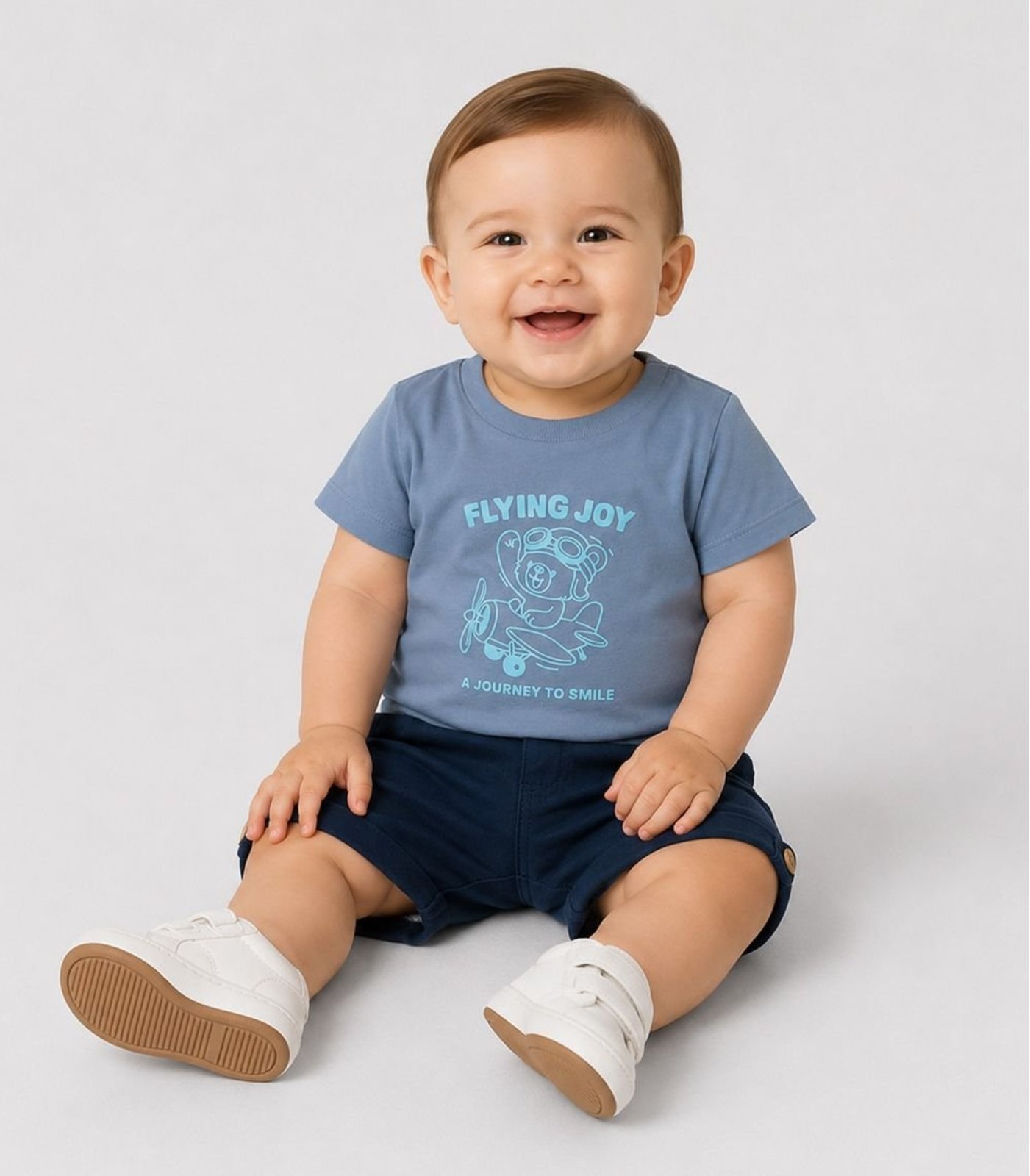 Infantil - Conjunto Camiseta Com Bermuda Trick Nick Azul