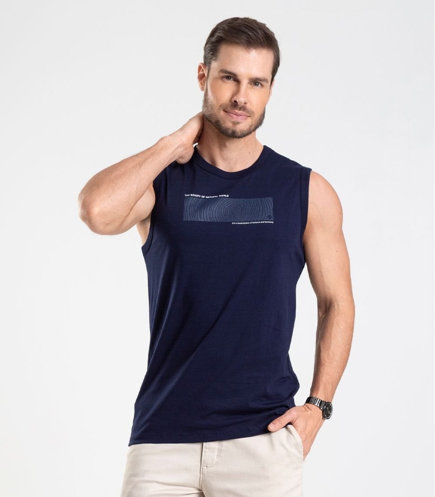 Vista 2 Regata Meia Malha Masculina Diametro bege Diametro bege