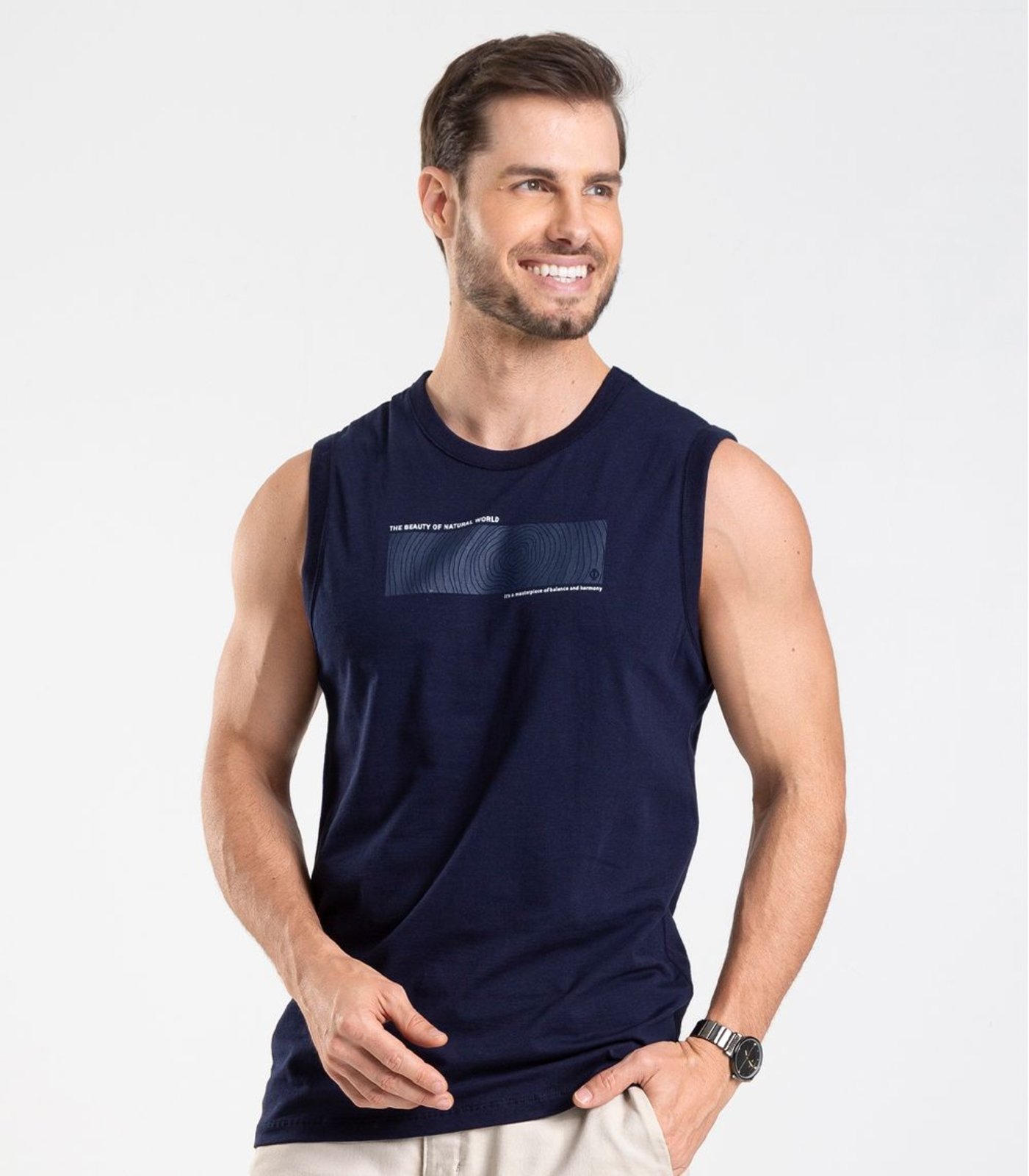 Vista 3 Regata Meia Malha Masculina Diametro bege Diametro bege