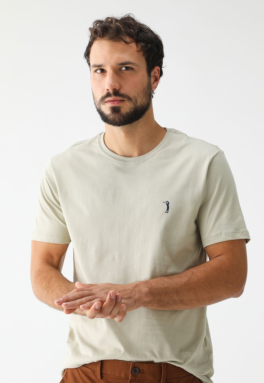 Camiseta Aleatory Reta Mini Icon Bege