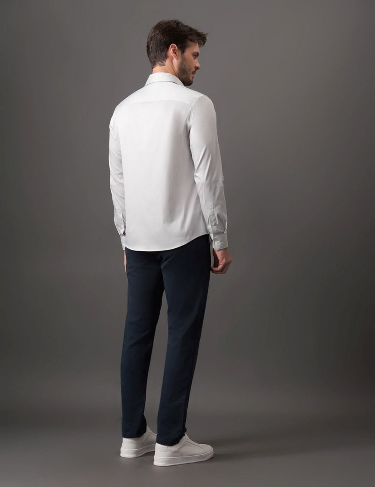 Vista 3 Camisa Masculina Manga Longa Slim Básica Claro Calvin Klein Jeans azul Calvin Klein Jeans azul